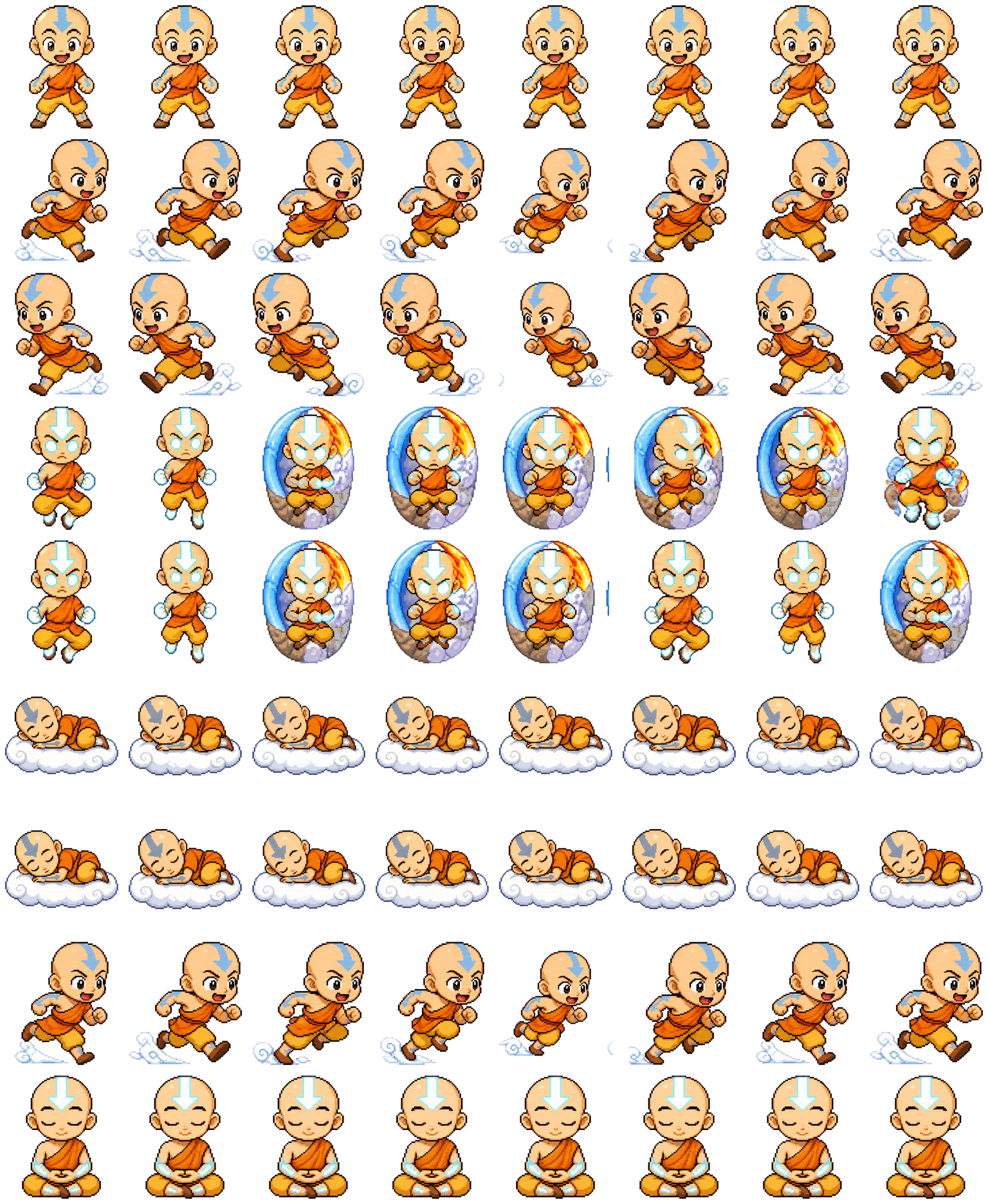 Aang spritesheet preview