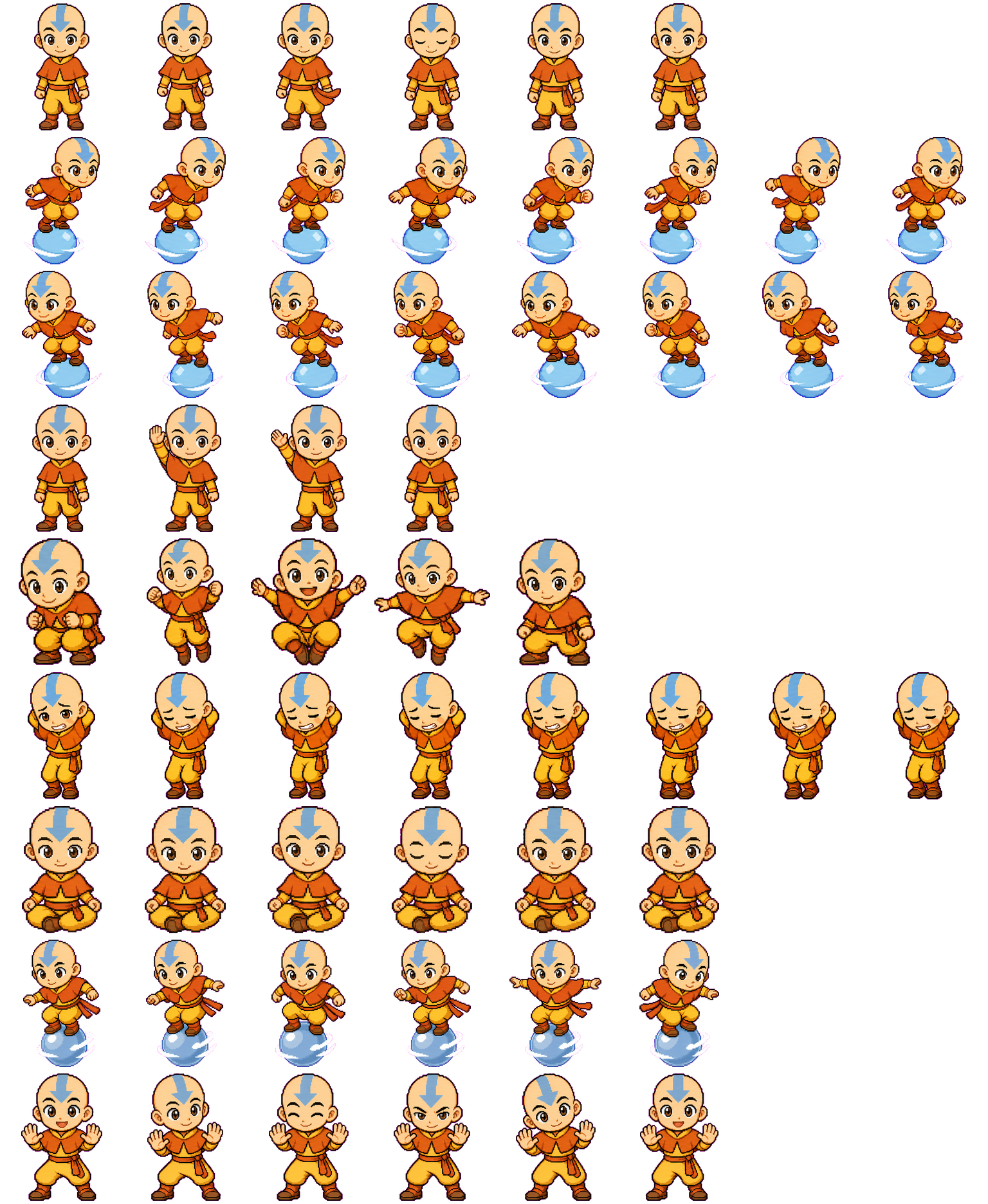 Aang spritesheet preview