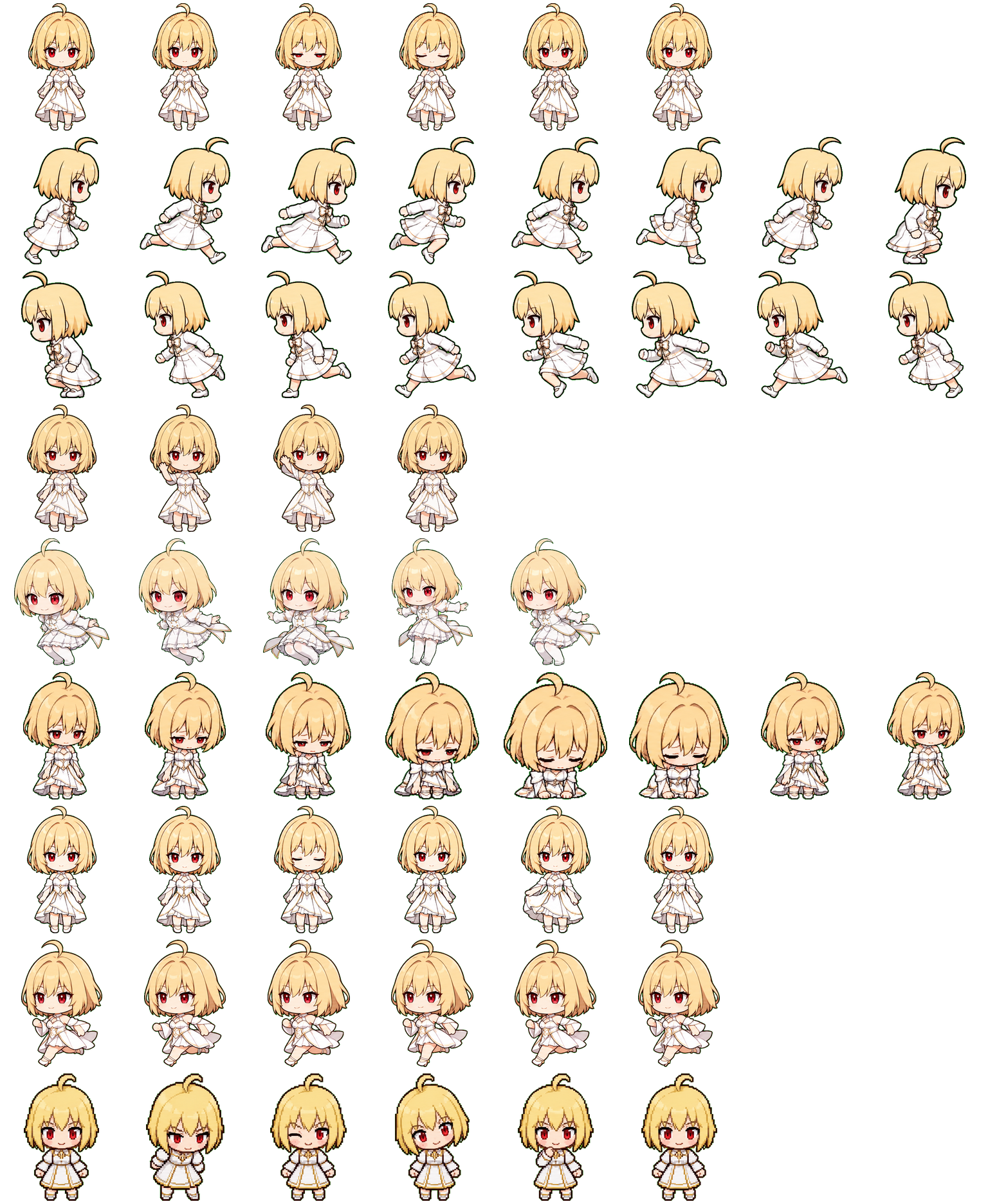 Arcueid Dress spritesheet preview