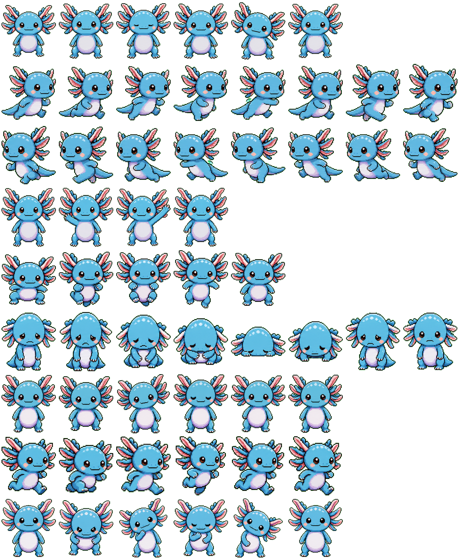 Axobotl spritesheet preview