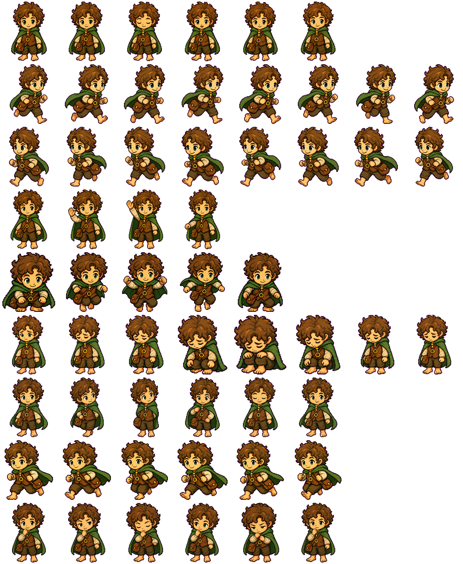 Bilbo the Hobbit spritesheet preview
