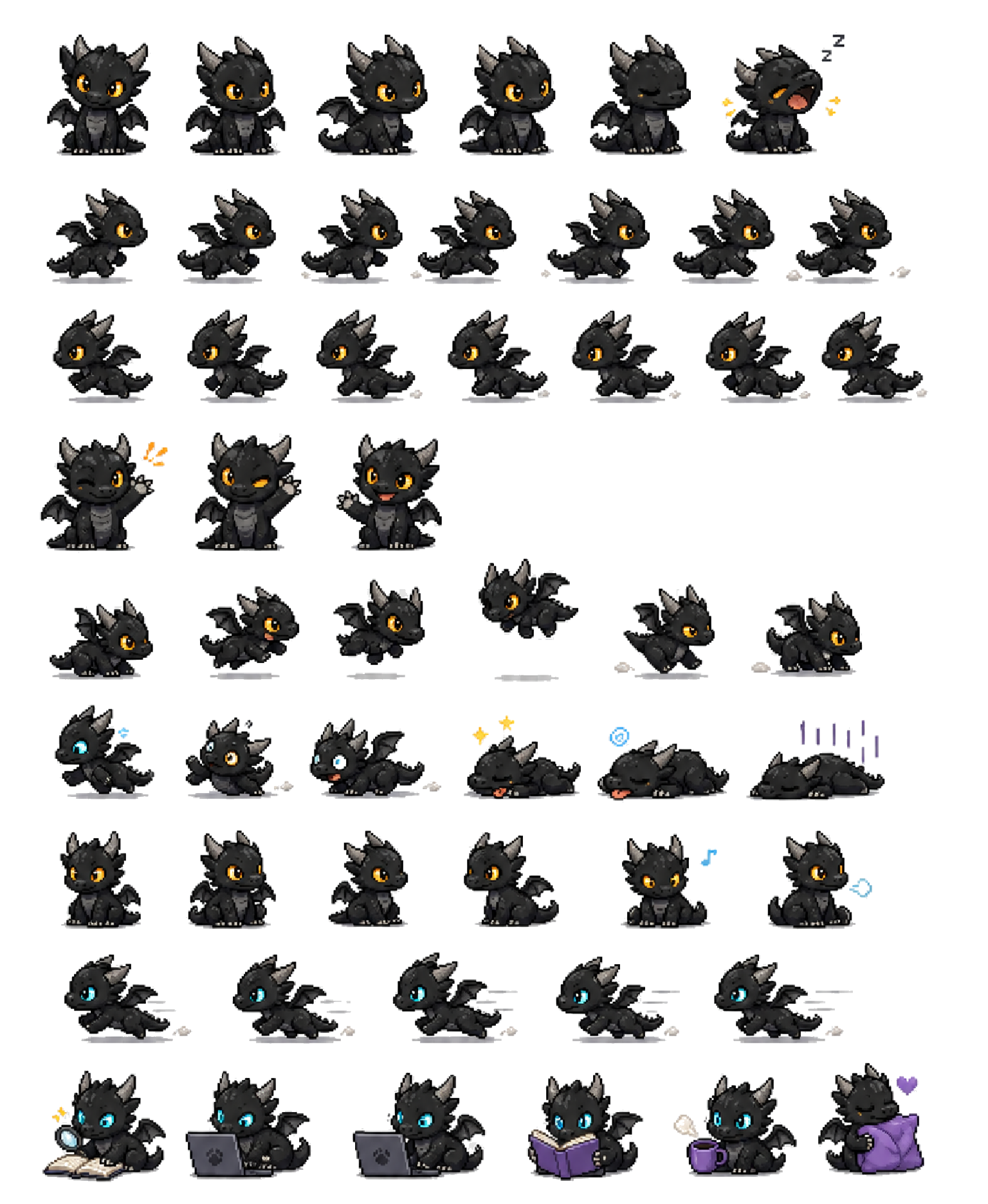 Black Dragon spritesheet preview