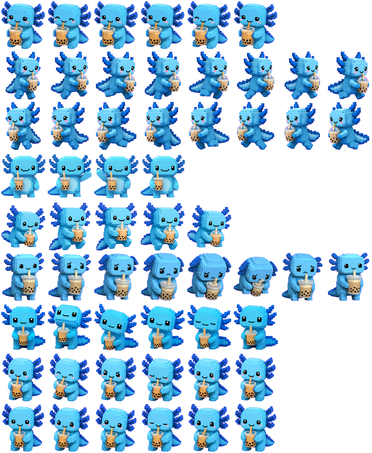 Blue Boba Axolotl Codex Pet アニメーションデスクトップペットのプレビュー