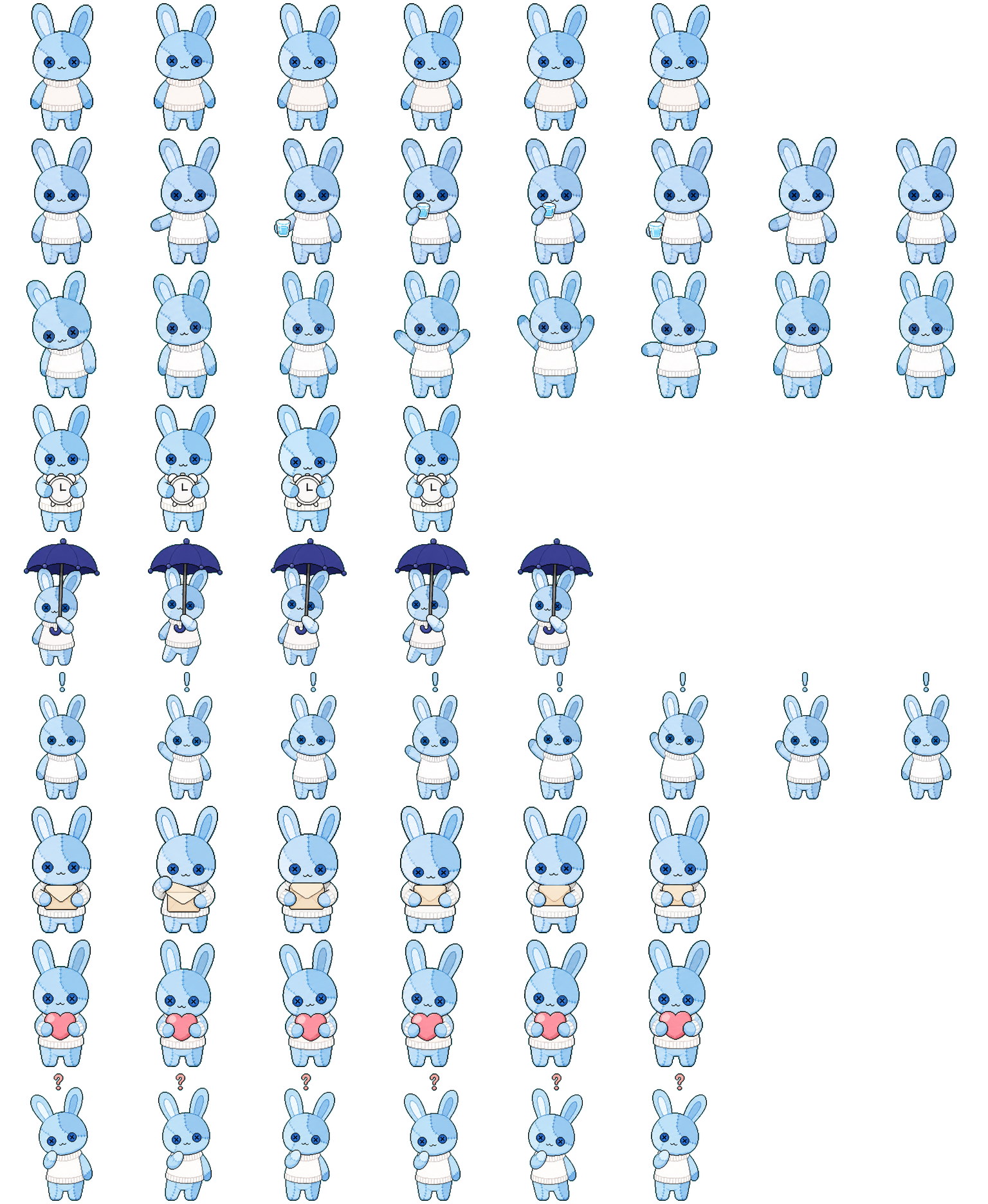 Blue Button Bunny Codex Pet アニメーションデスクトップペットのプレビュー