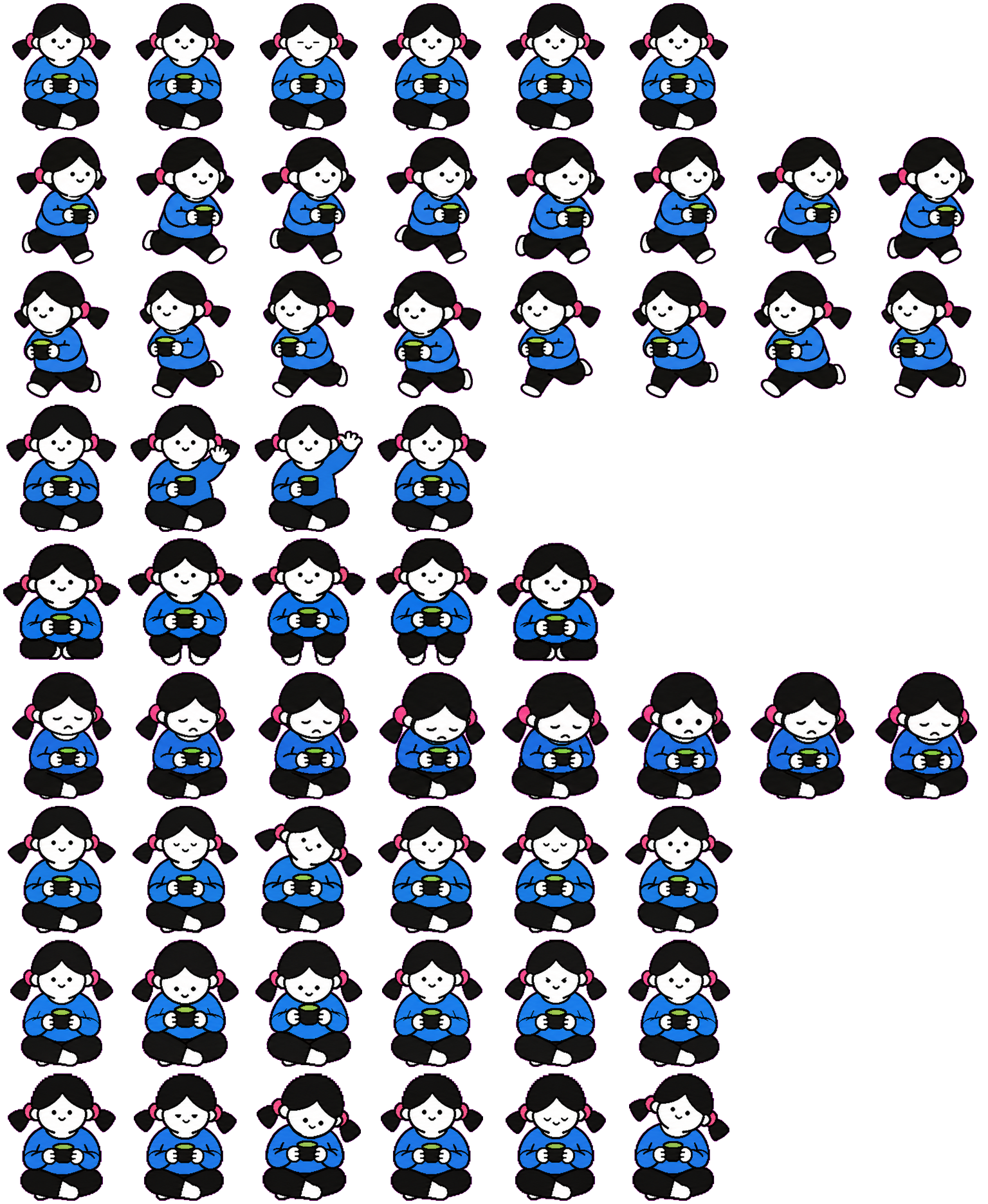 Blue Tea Cha spritesheet preview