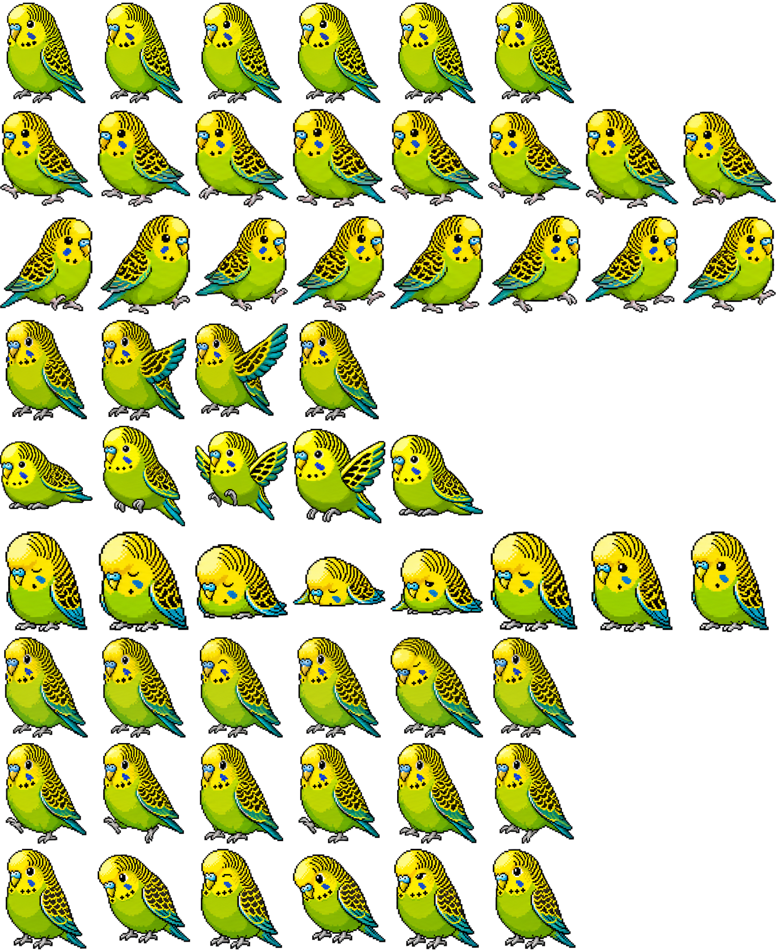 Budgie spritesheet preview