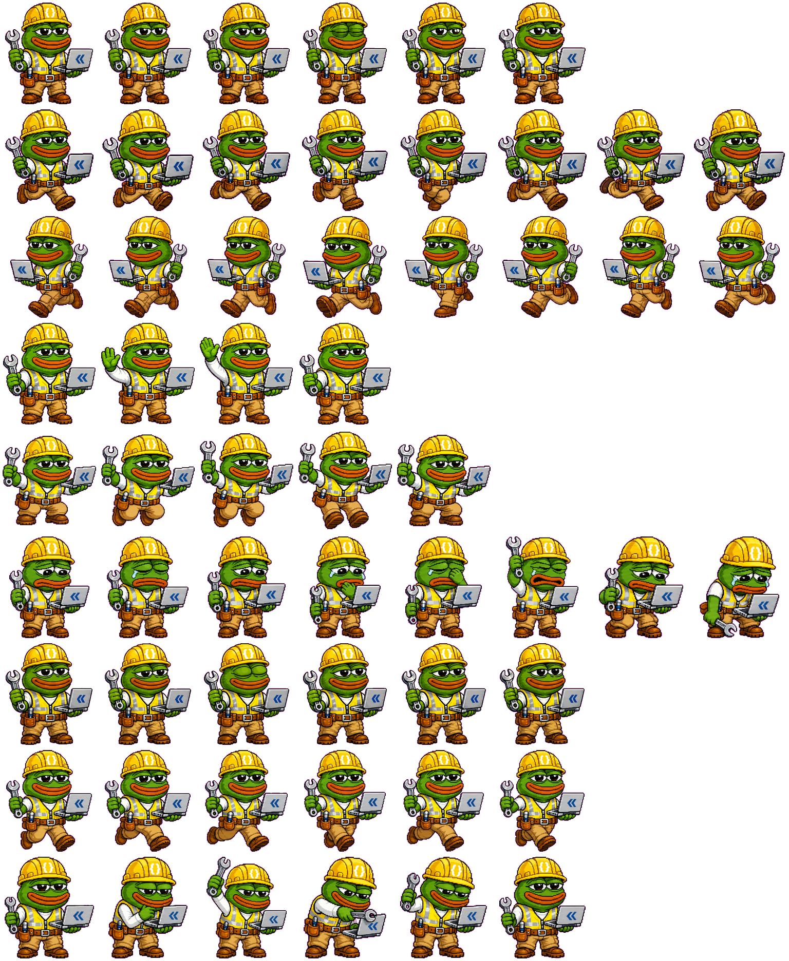 Builder Pepe spritesheet preview
