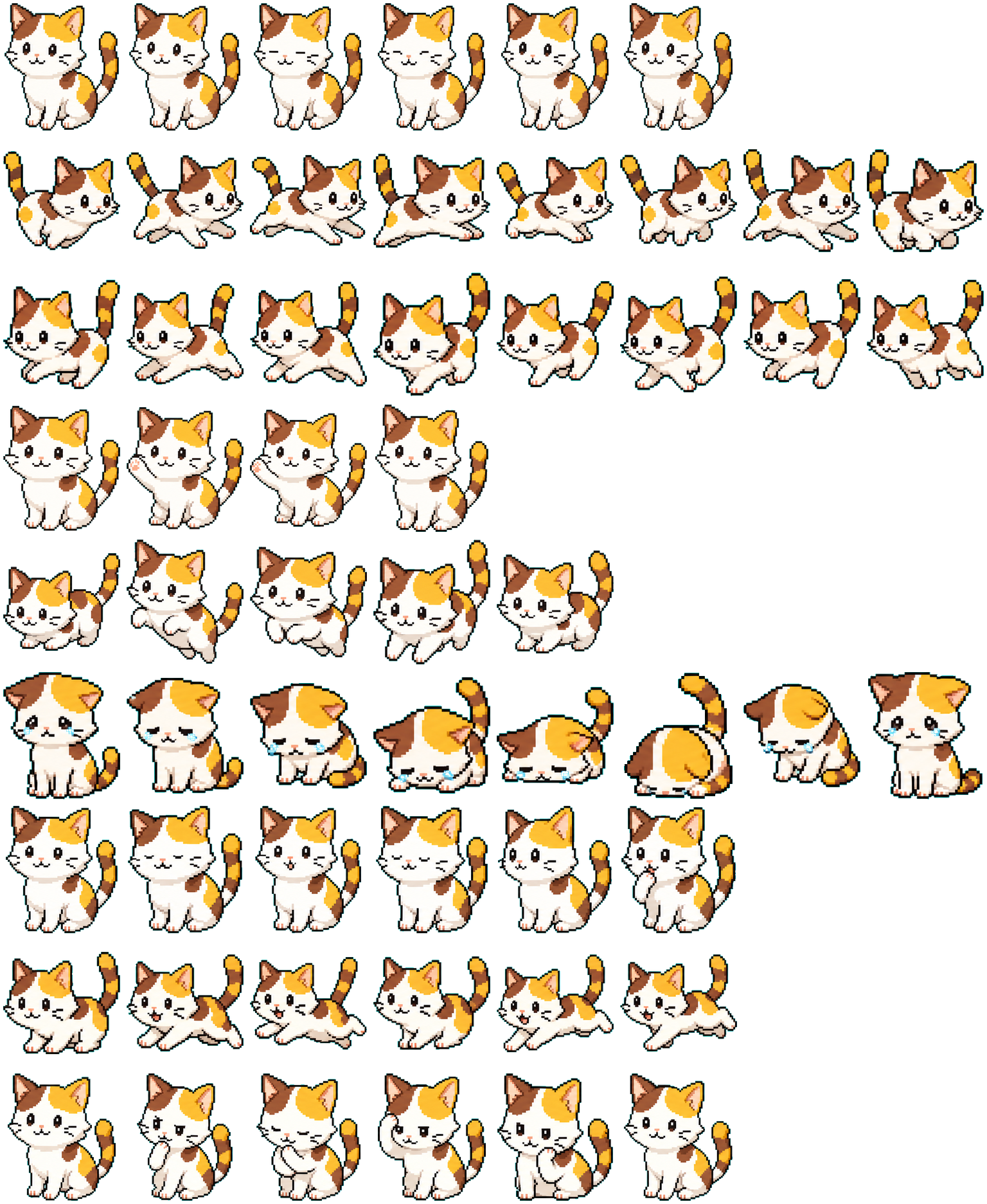 Calico Cat spritesheet preview