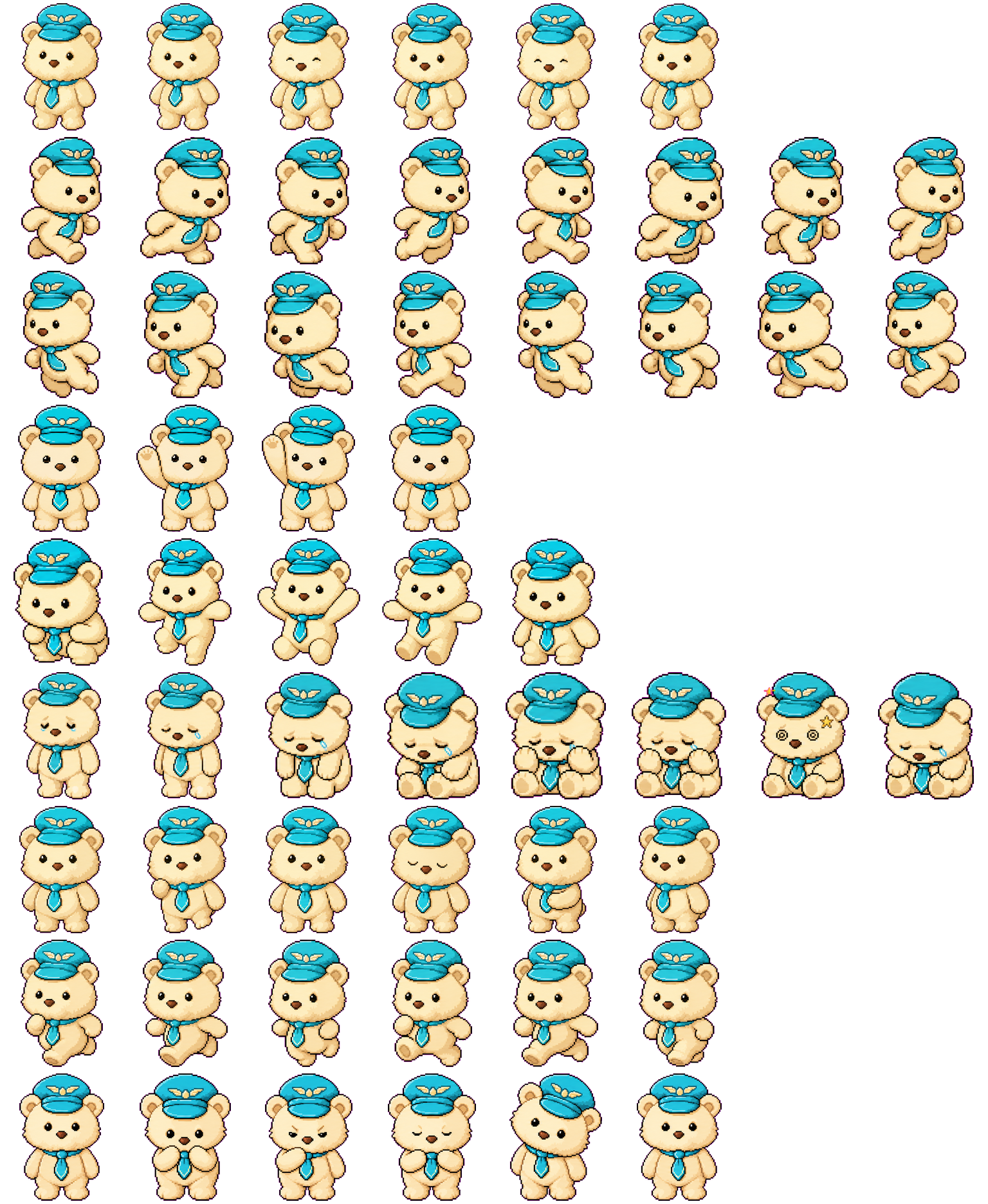 巴塞罗机长小熊 spritesheet preview