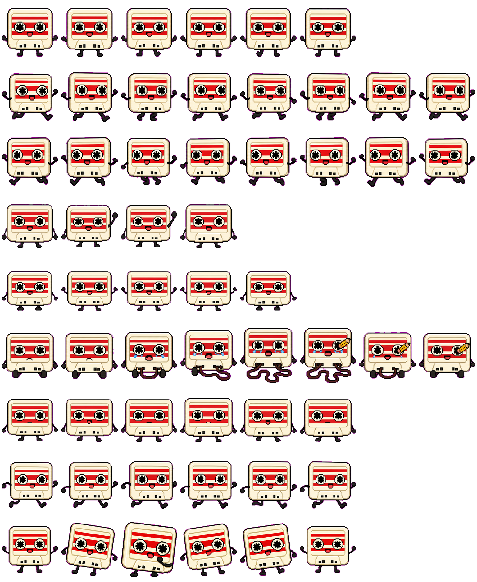 Casey Cassette spritesheet preview