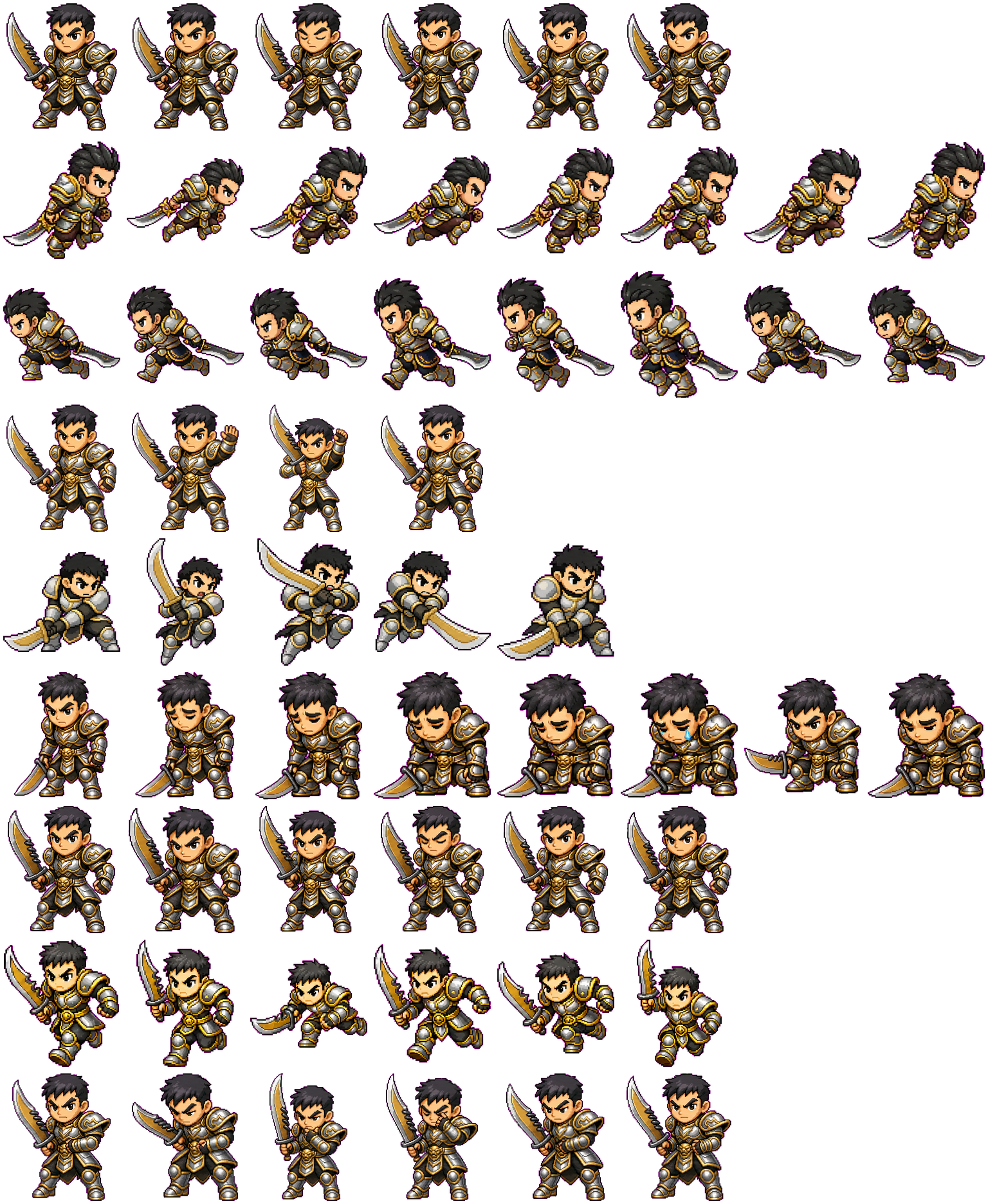 Chibi Warrior Knight spritesheet preview