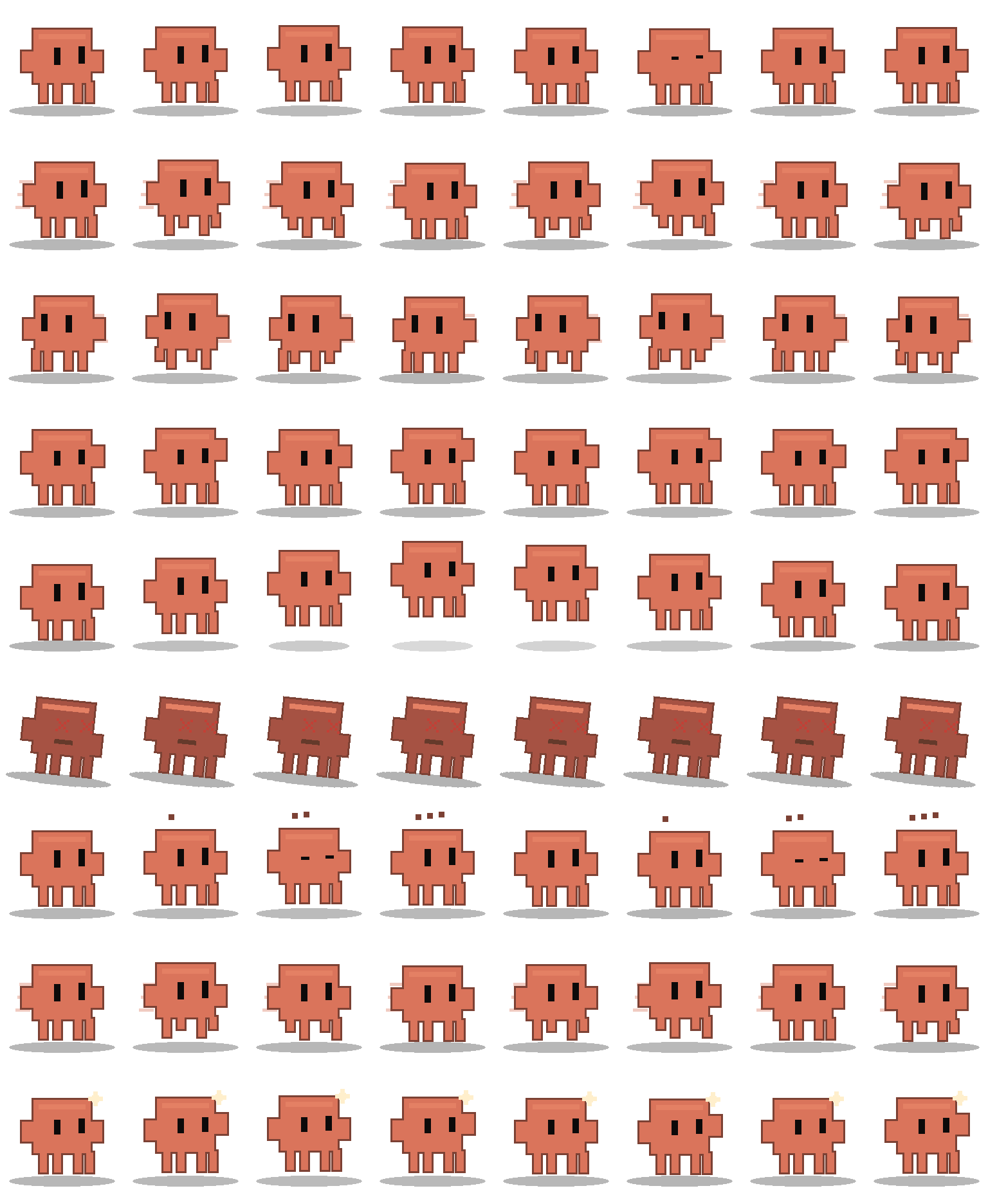 Claude Pixel spritesheet preview