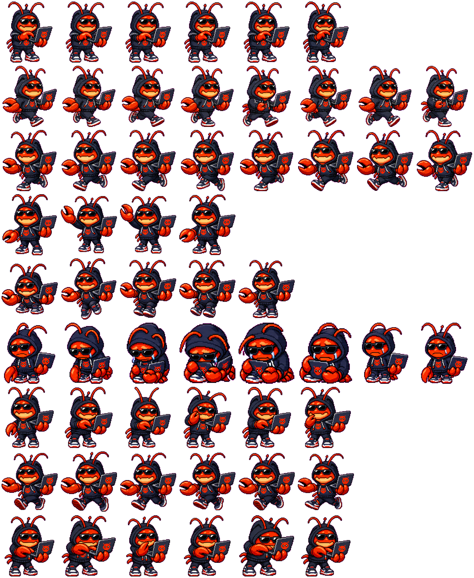 Clawdex spritesheet preview