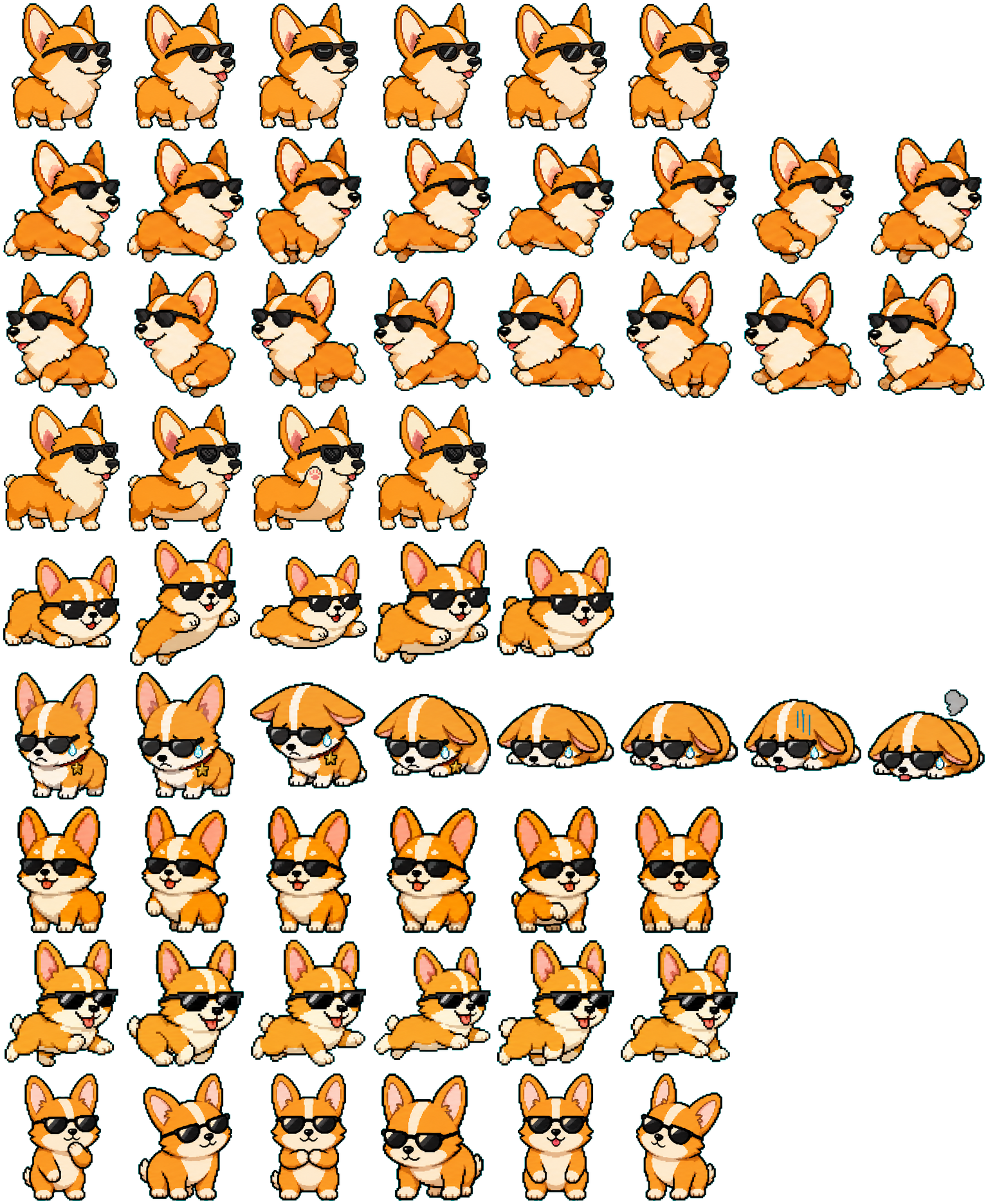 Corgi Cool spritesheet preview