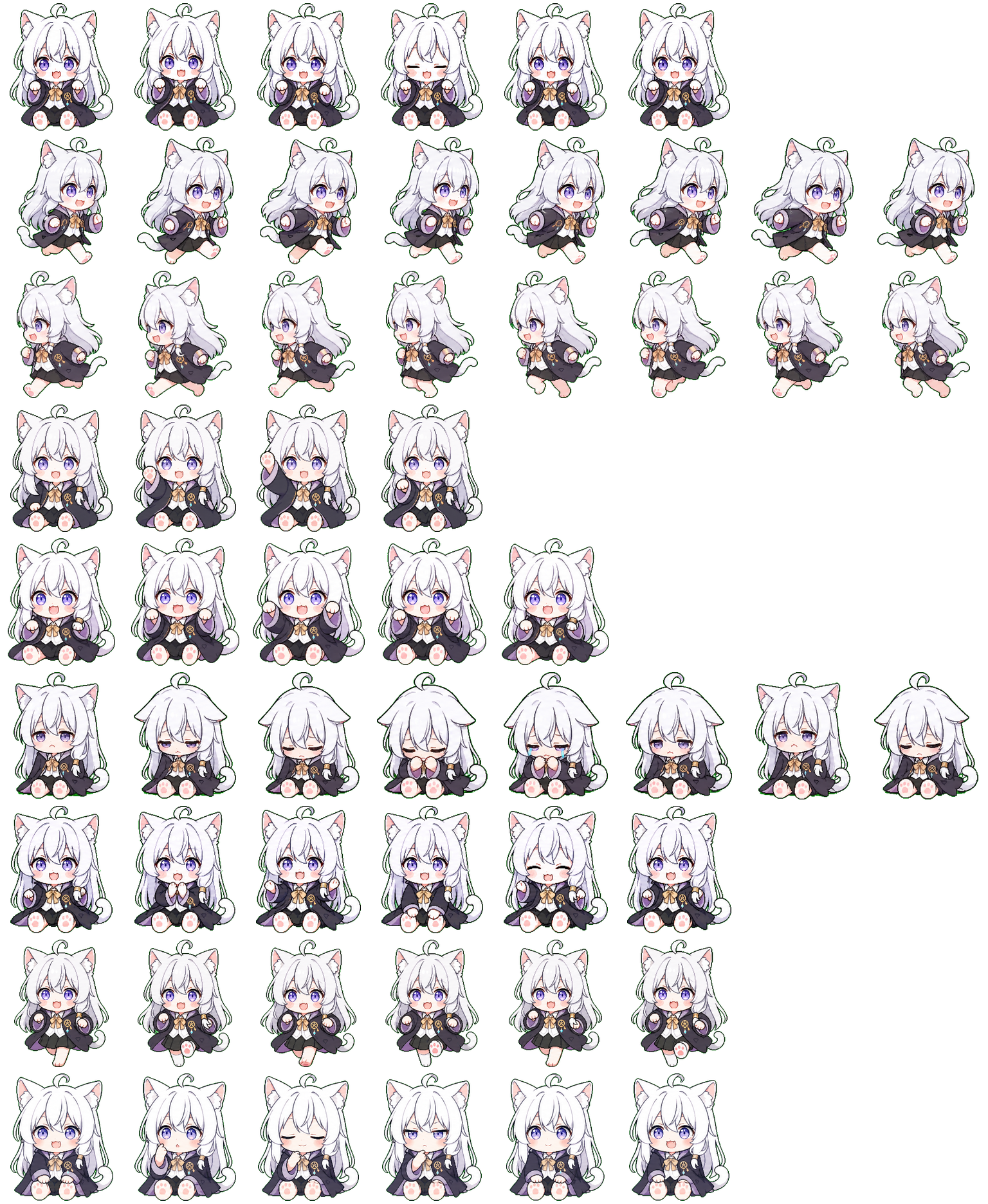 Cute Standing Neko Elaina spritesheet preview