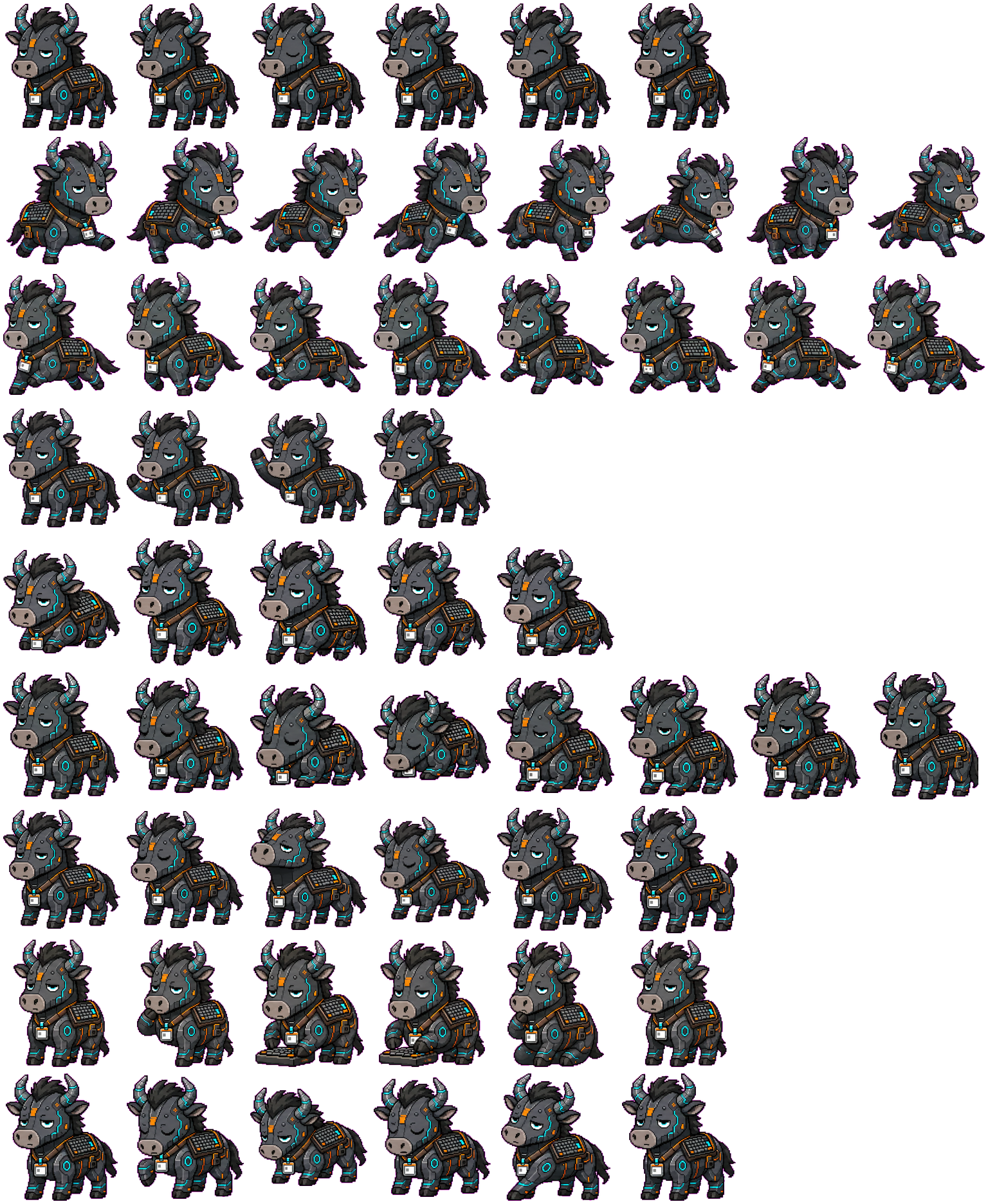 Cyber Niuma spritesheet preview