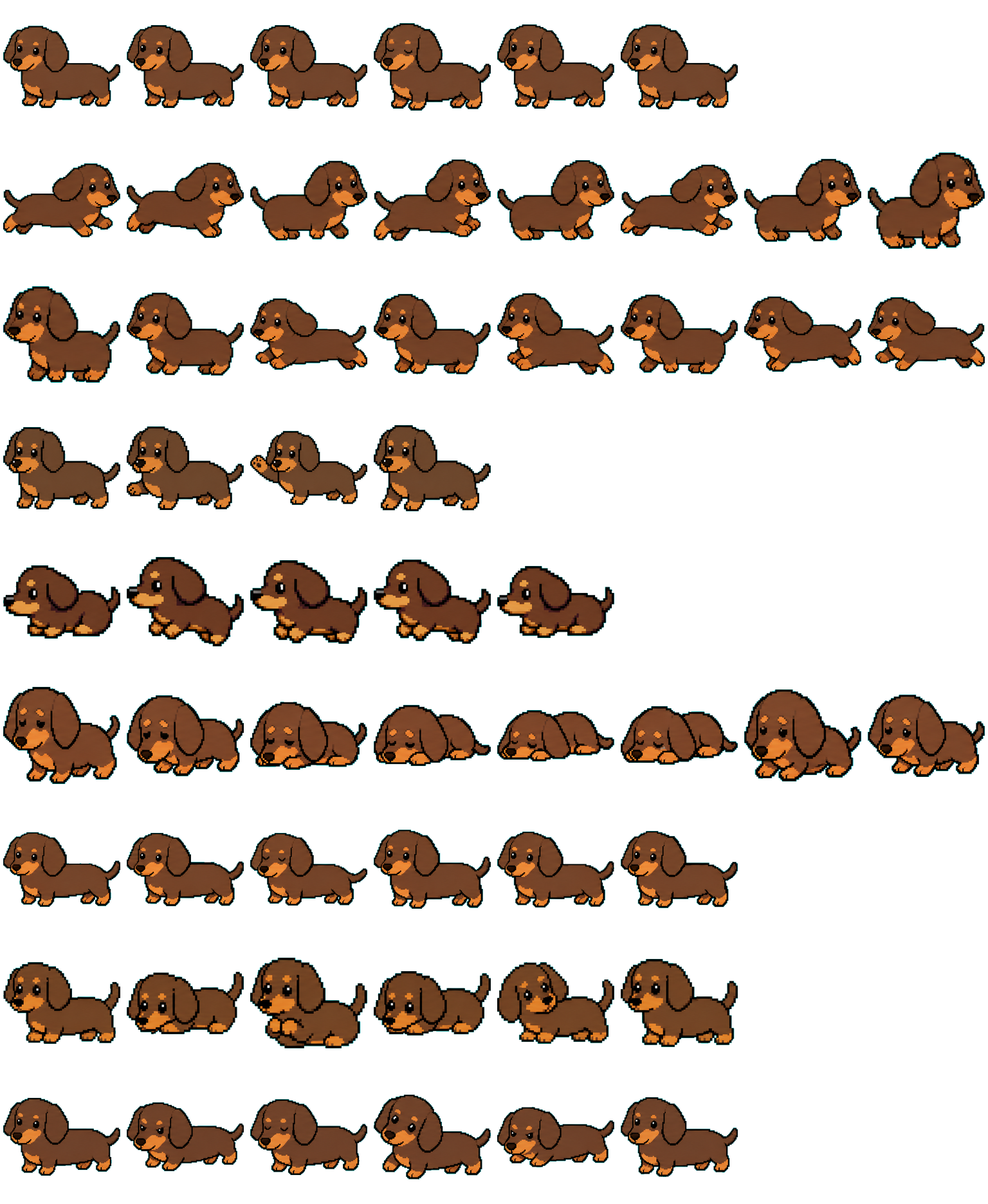 Dachshund spritesheet preview