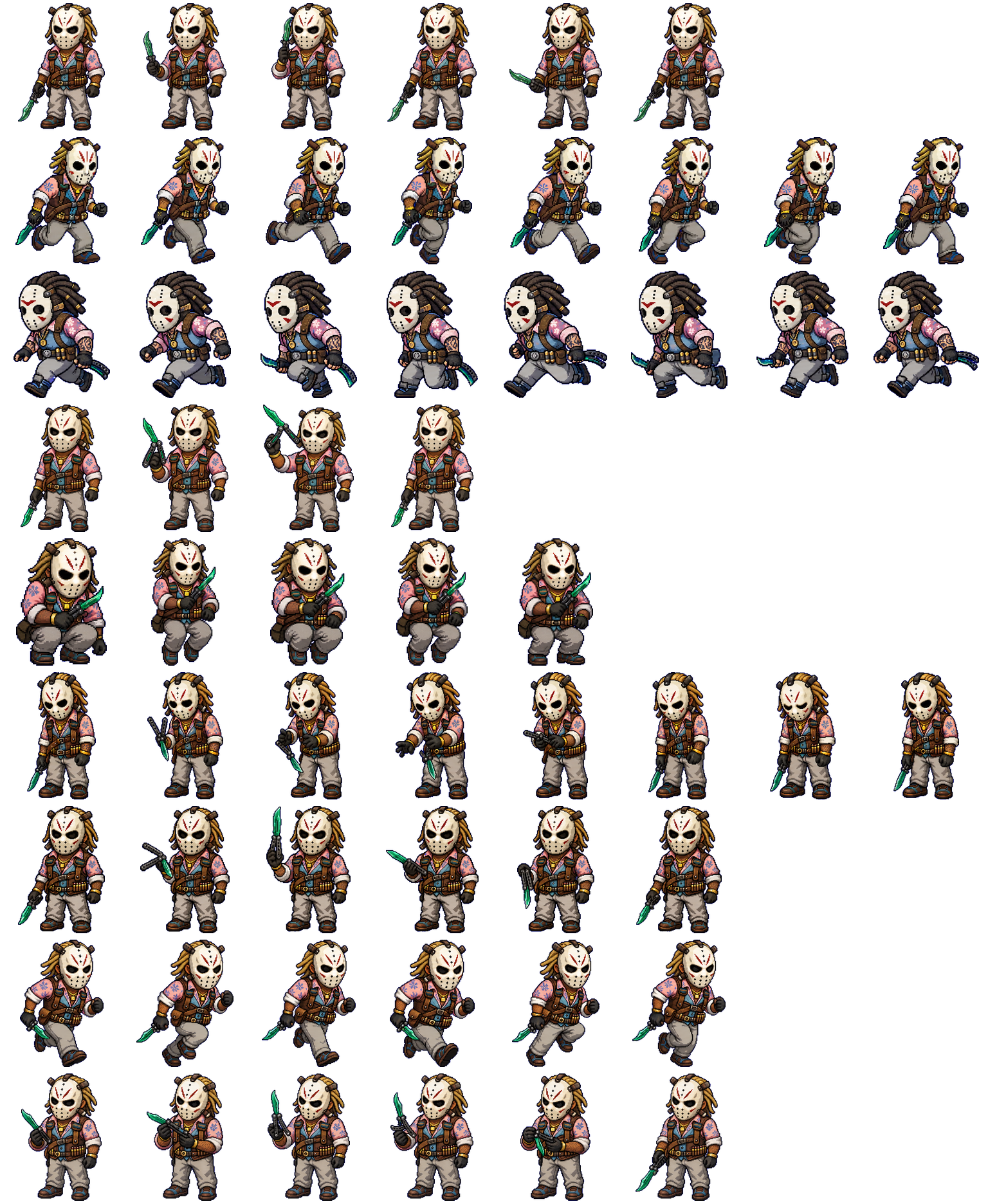 Darryl with Butterfly knife spritesheet preview