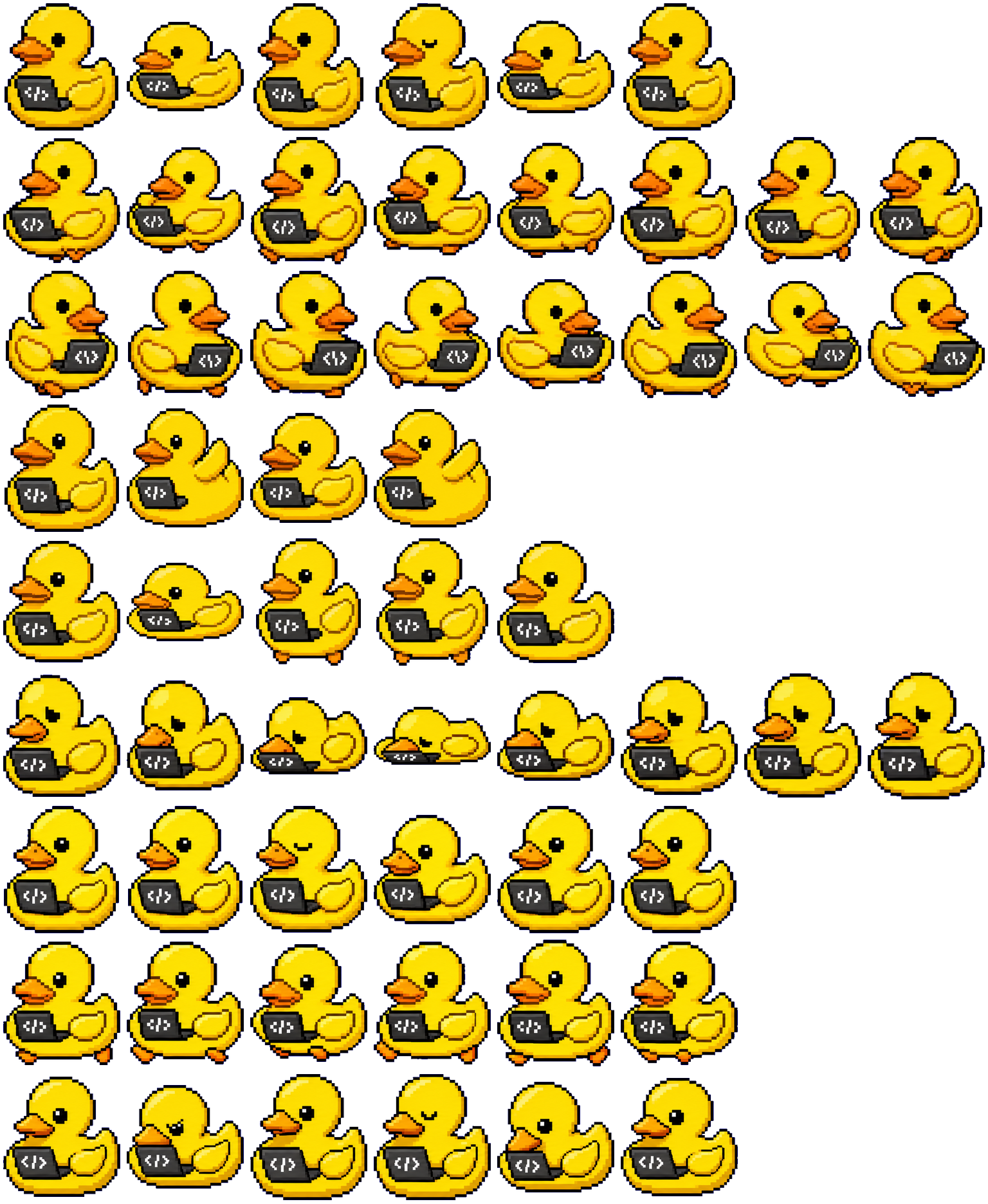 Debug Duck spritesheet preview