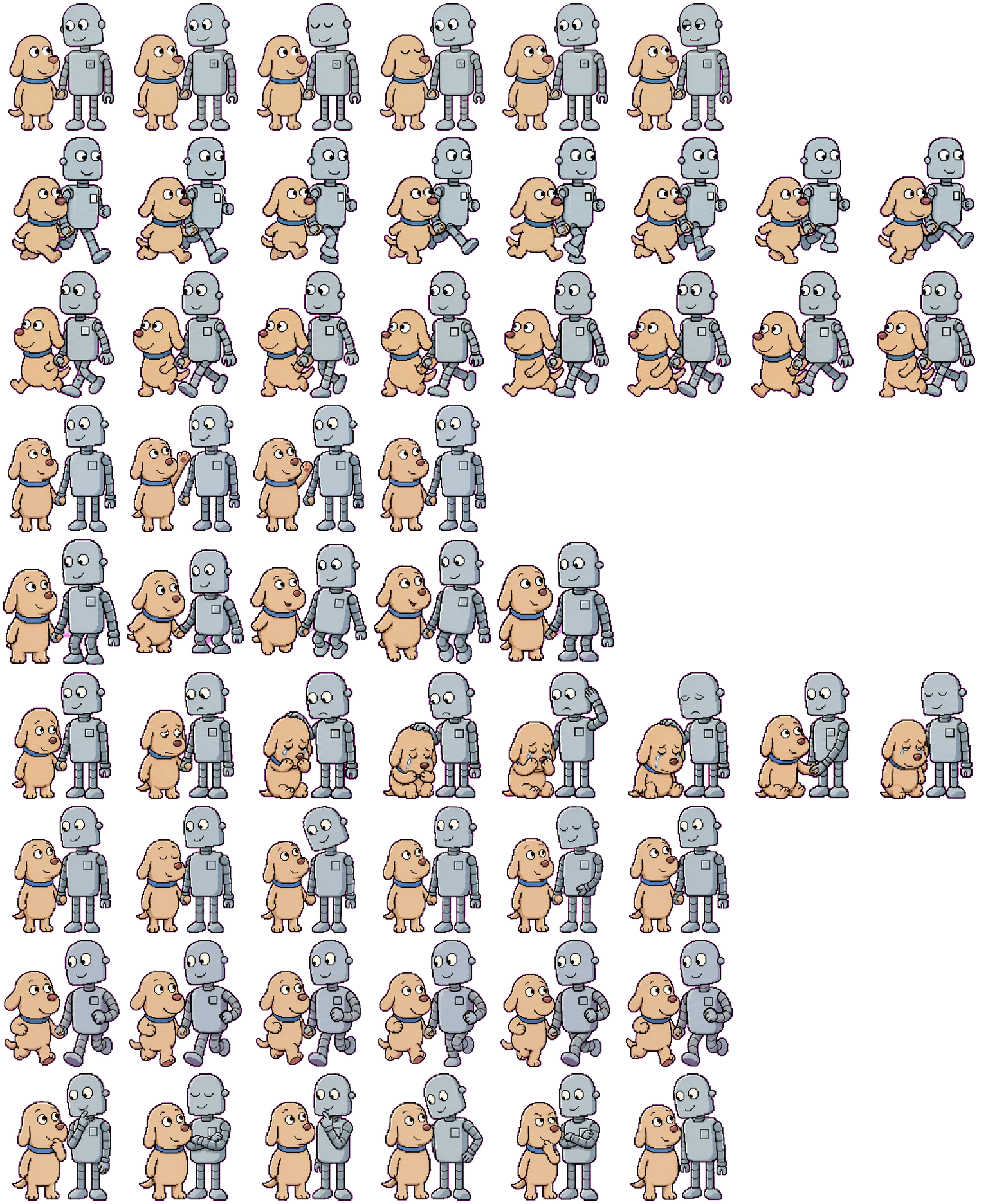 Dog & Robot spritesheet preview