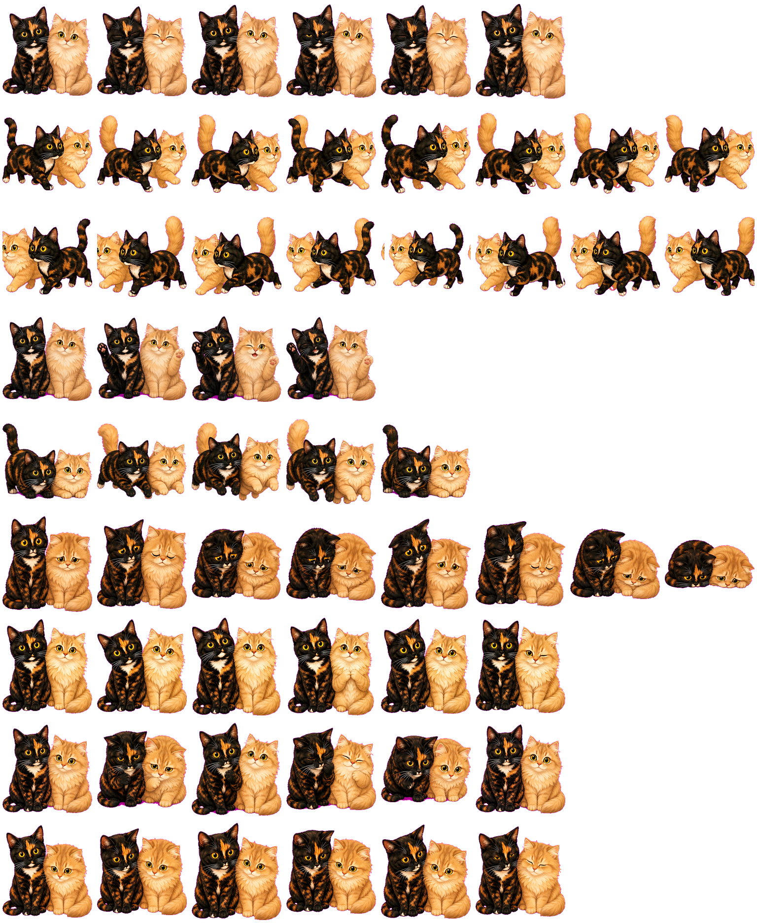 Double Cats animated desktop pet preview for Codex Pet