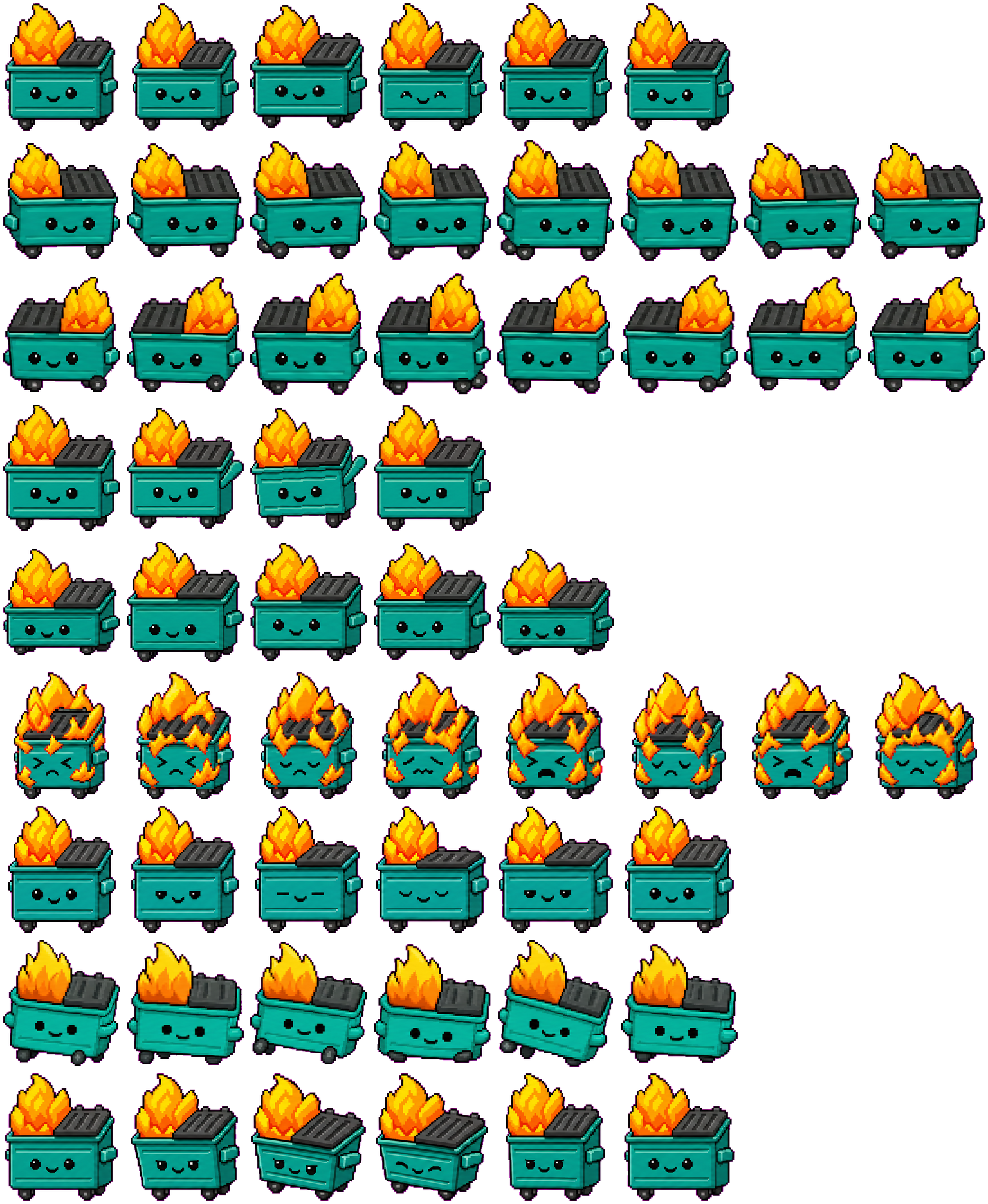 Dumpster Fire spritesheet preview