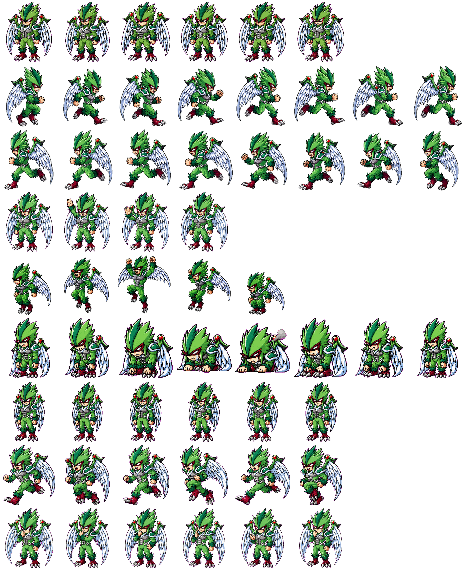 Elemental Hero Avian spritesheet preview