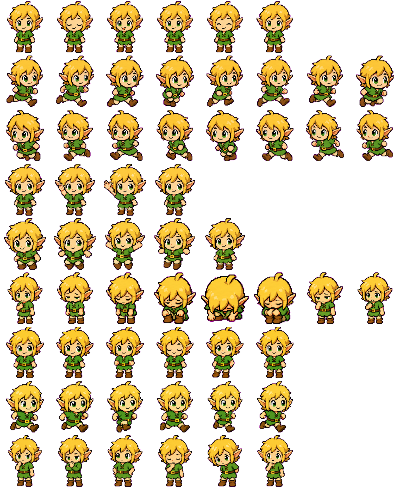 Elfie spritesheet preview