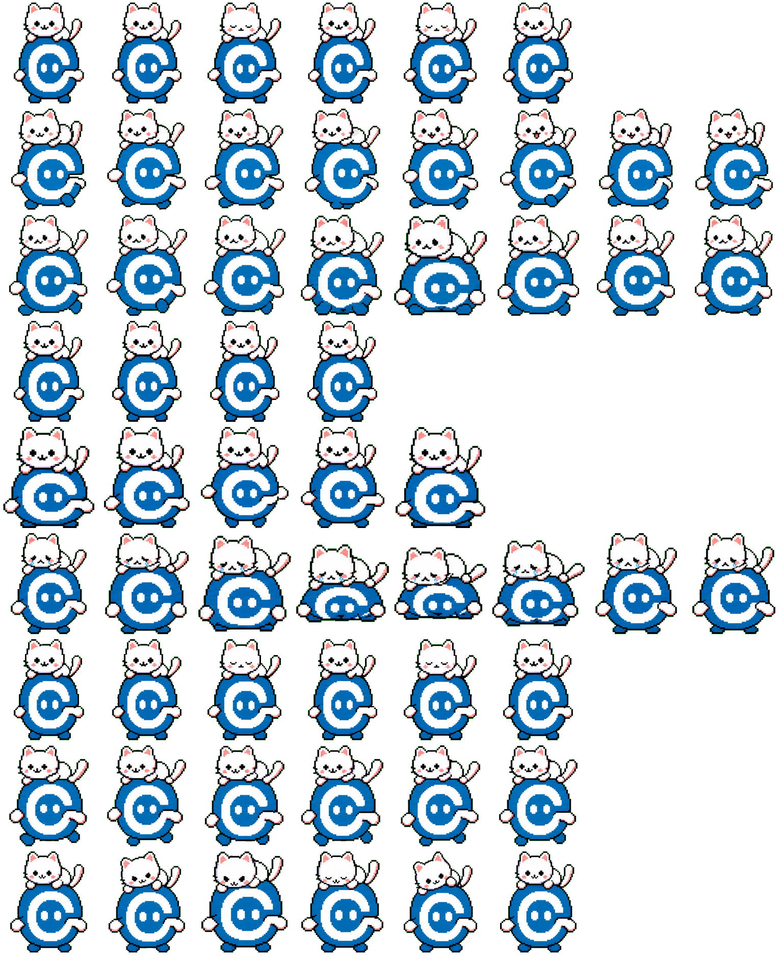 Eve & Meow spritesheet preview