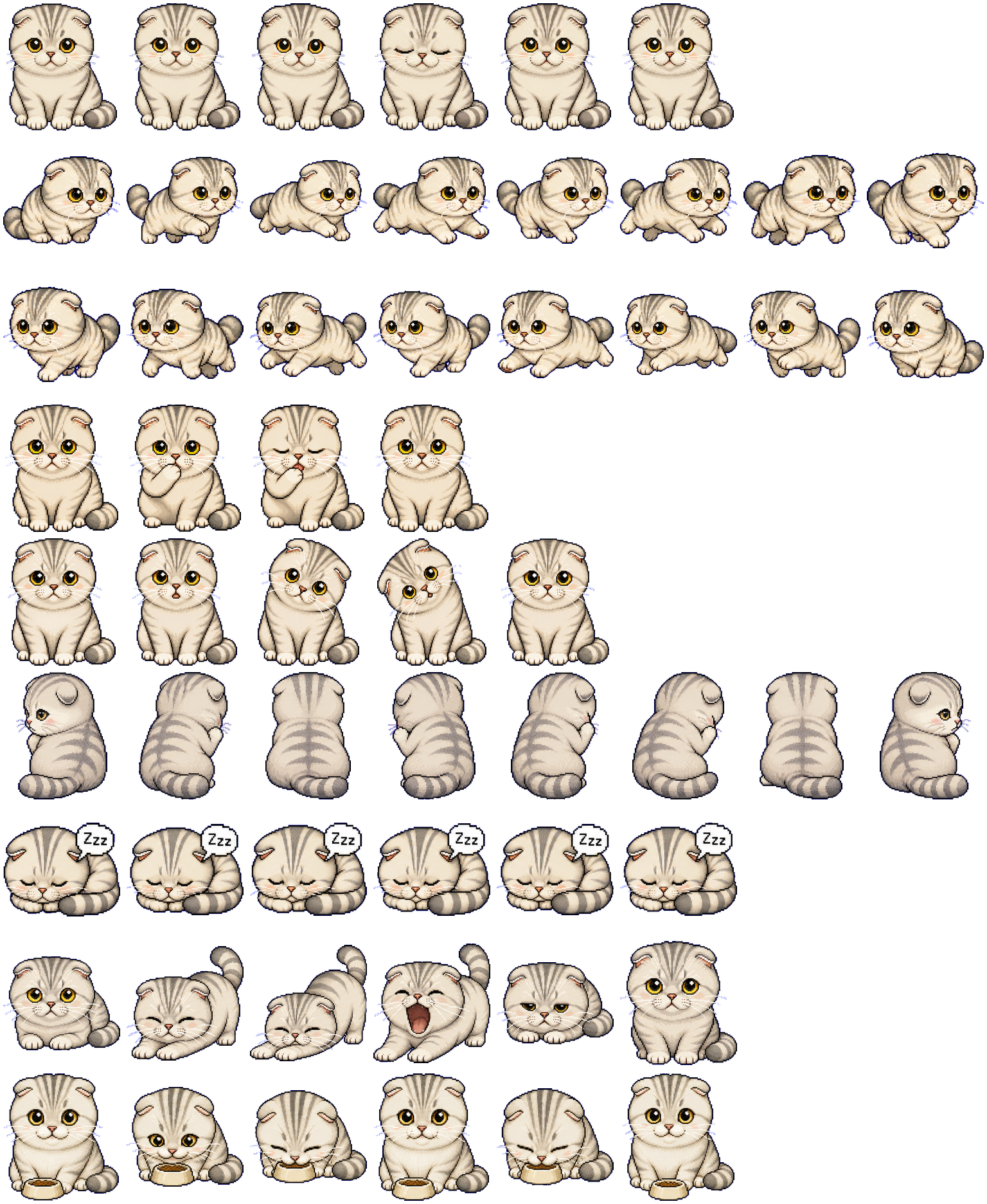 Foldy Cat animated desktop pet preview for Codex Pet