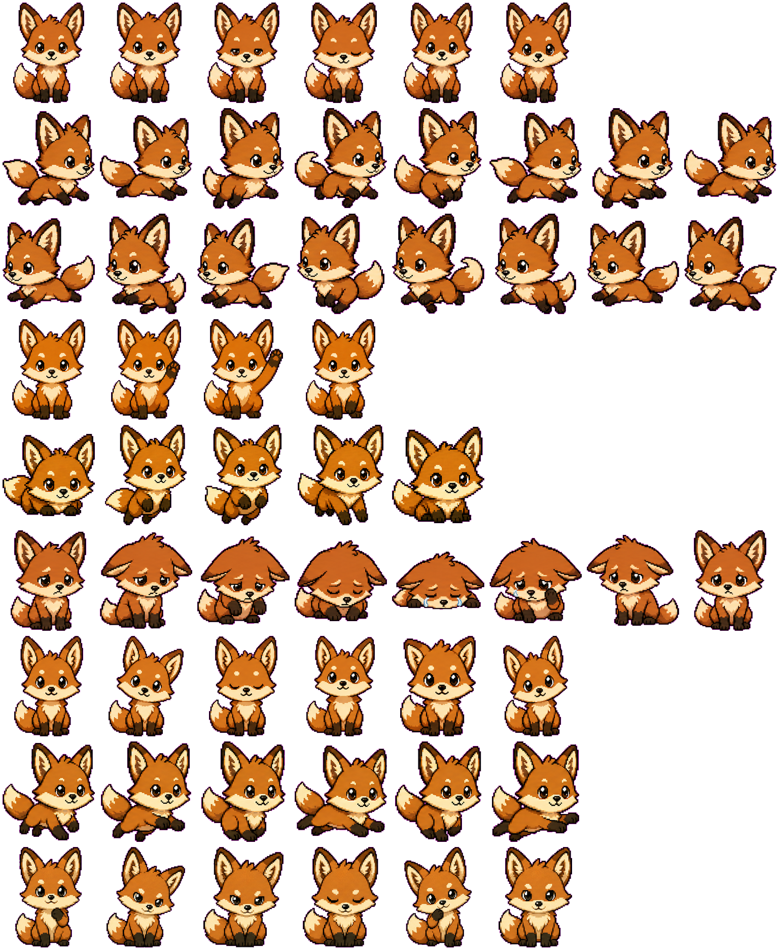 Brown Fox spritesheet preview