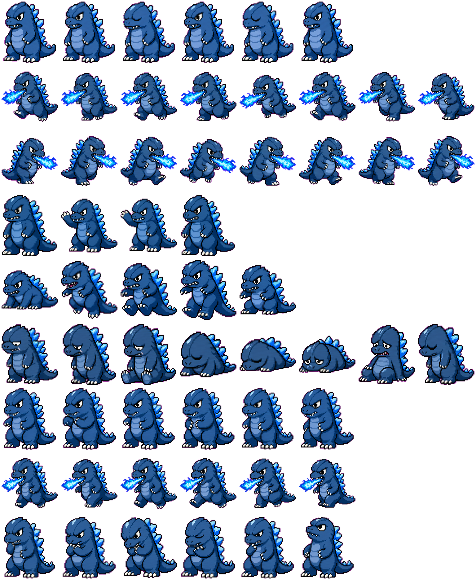 Godzilla Blue spritesheet preview
