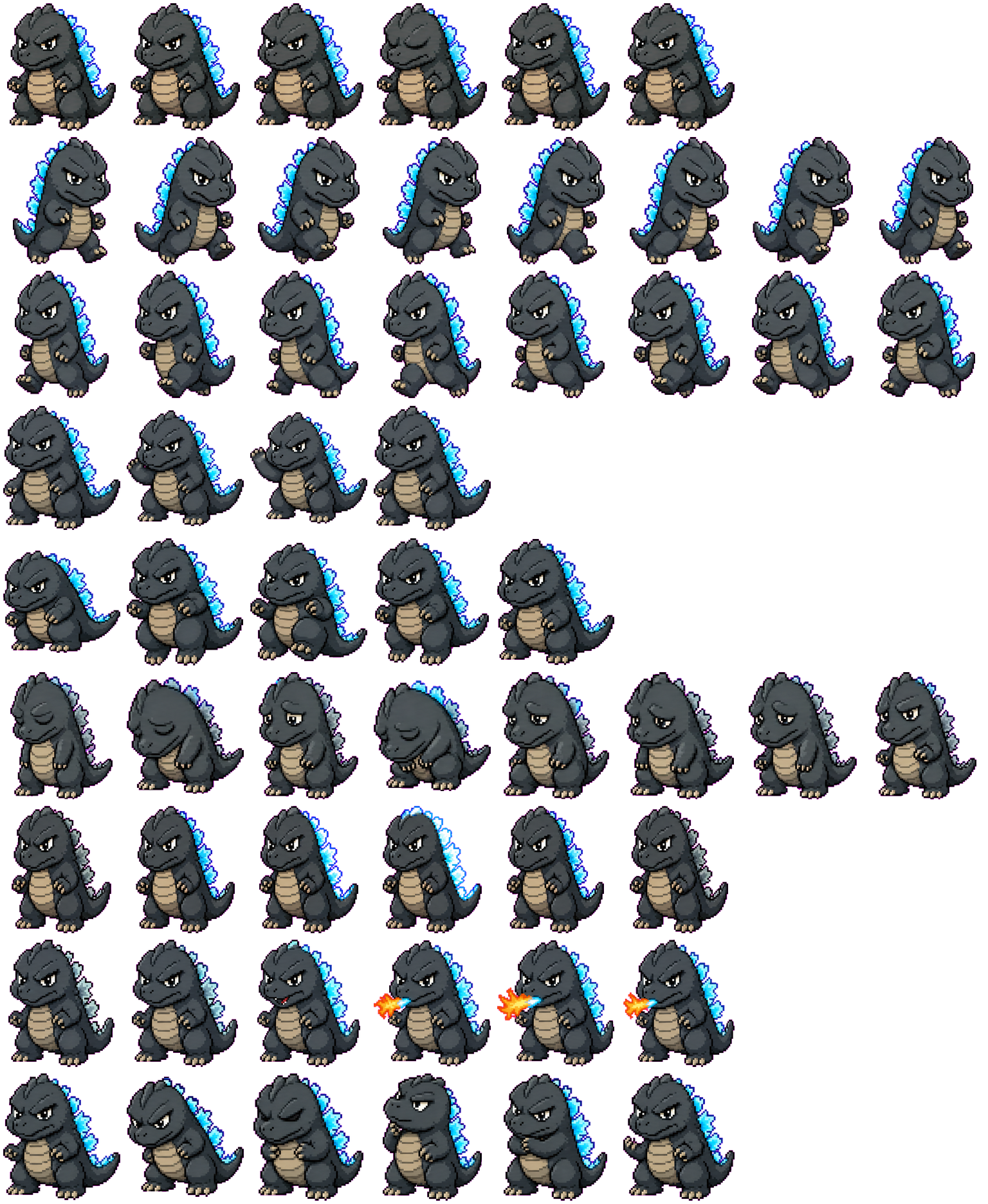 Godzilla Fire spritesheet preview