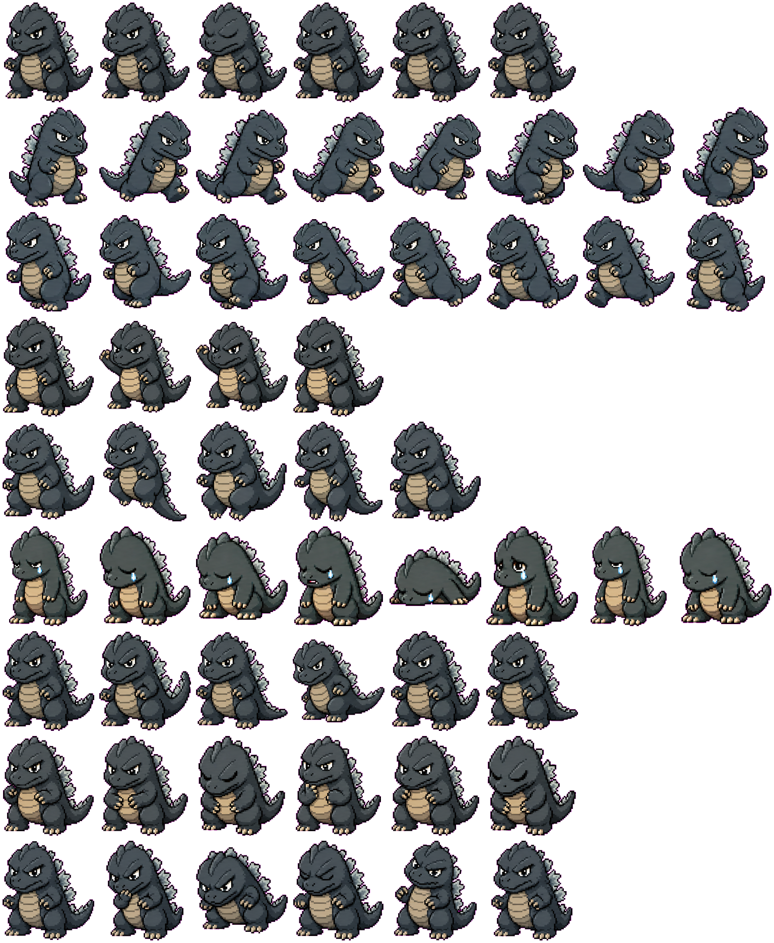 Godzilla spritesheet preview