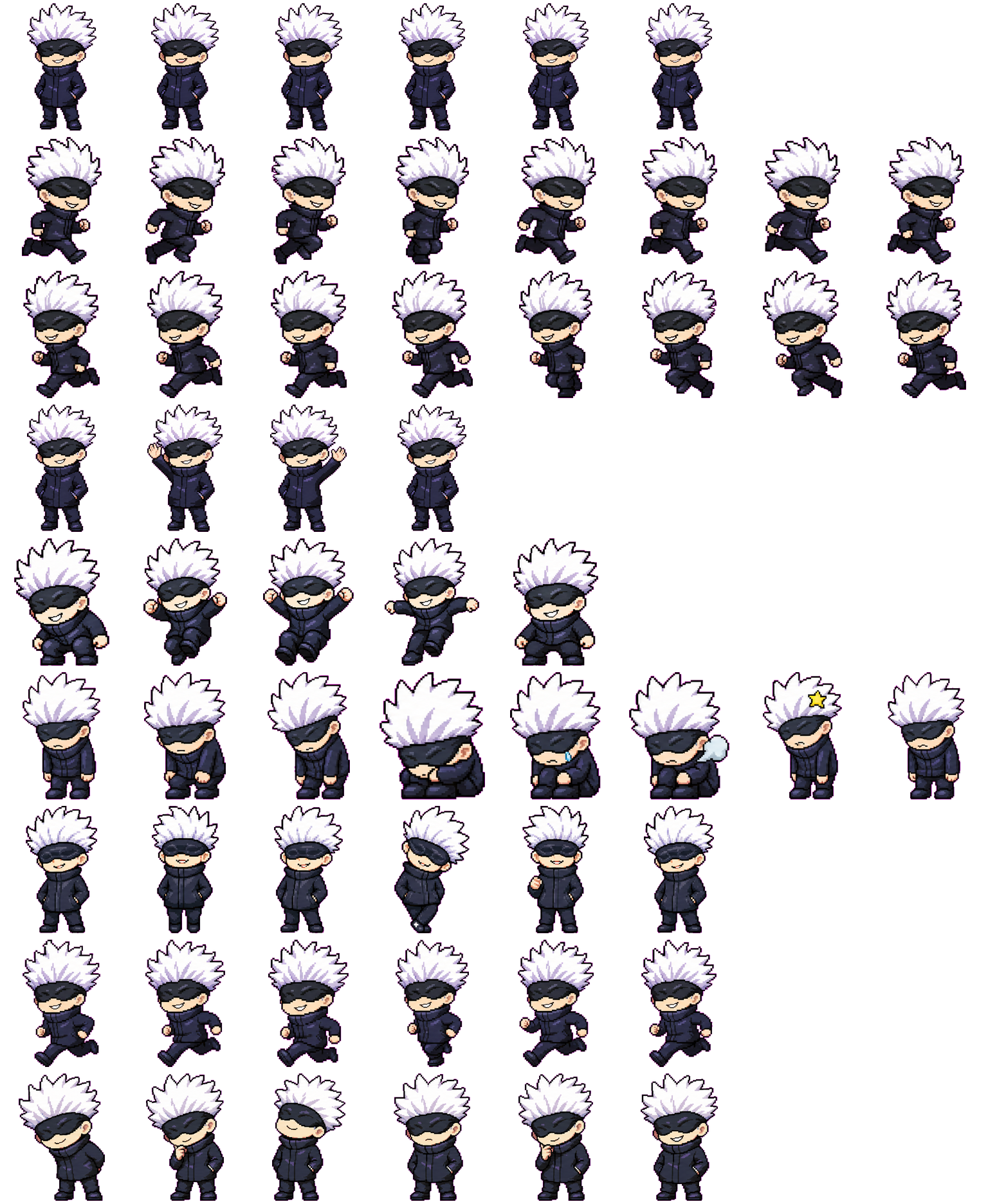Gojo Satoru spritesheet preview