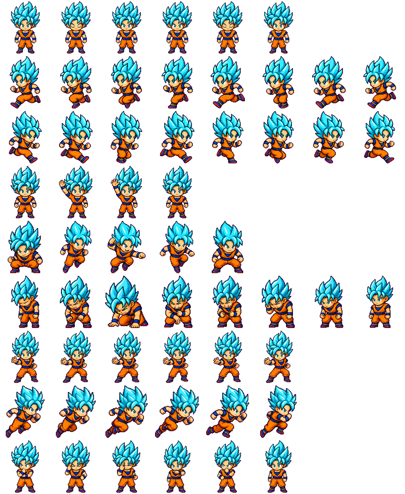Goku Blue spritesheet preview