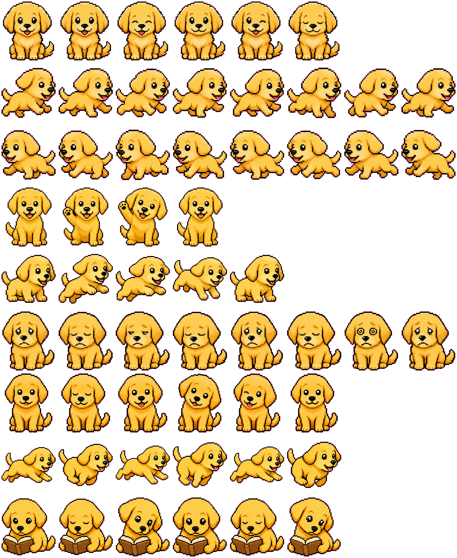 Golden Retriever spritesheet preview
