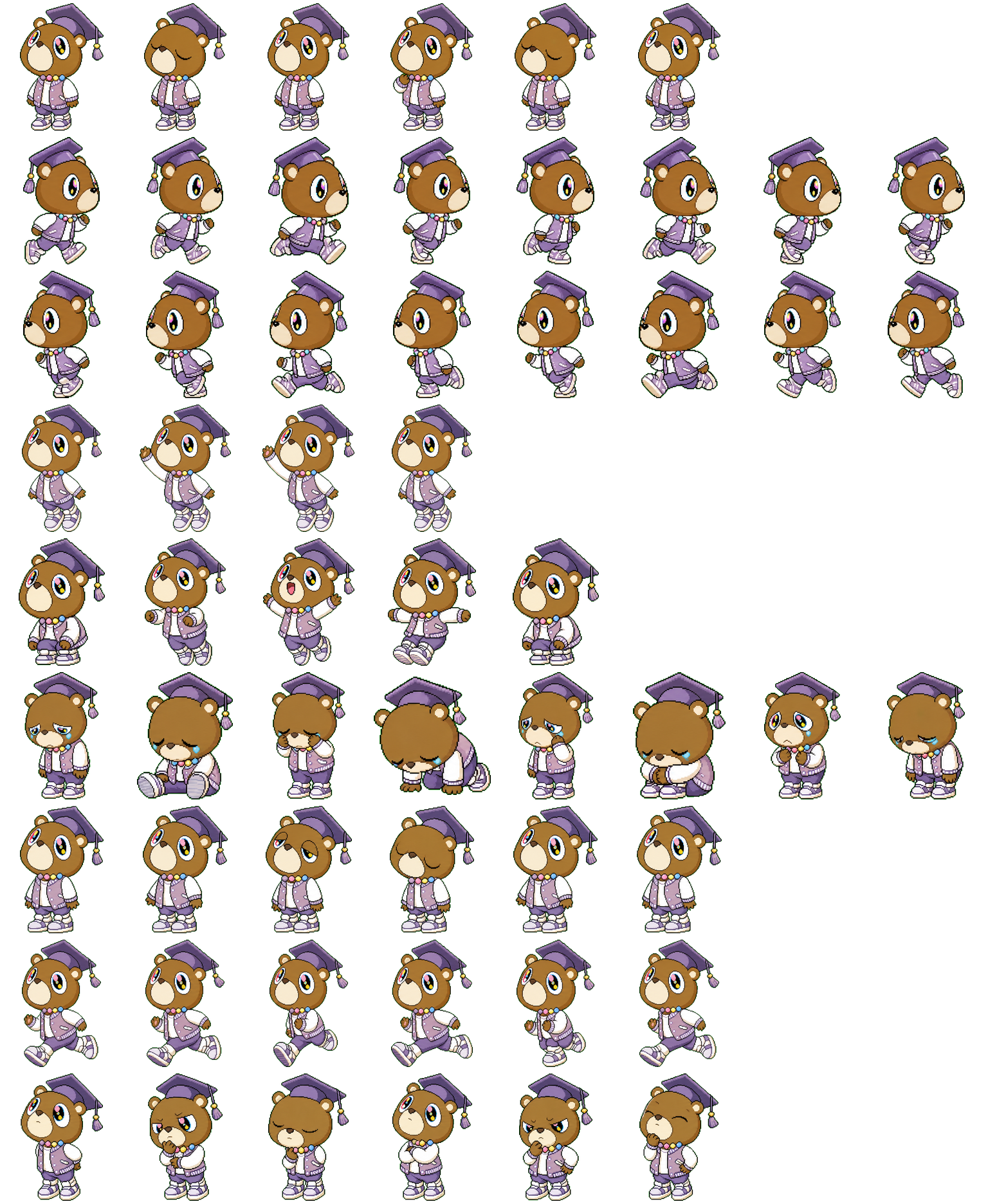 Graduation Bear spritesheet preview