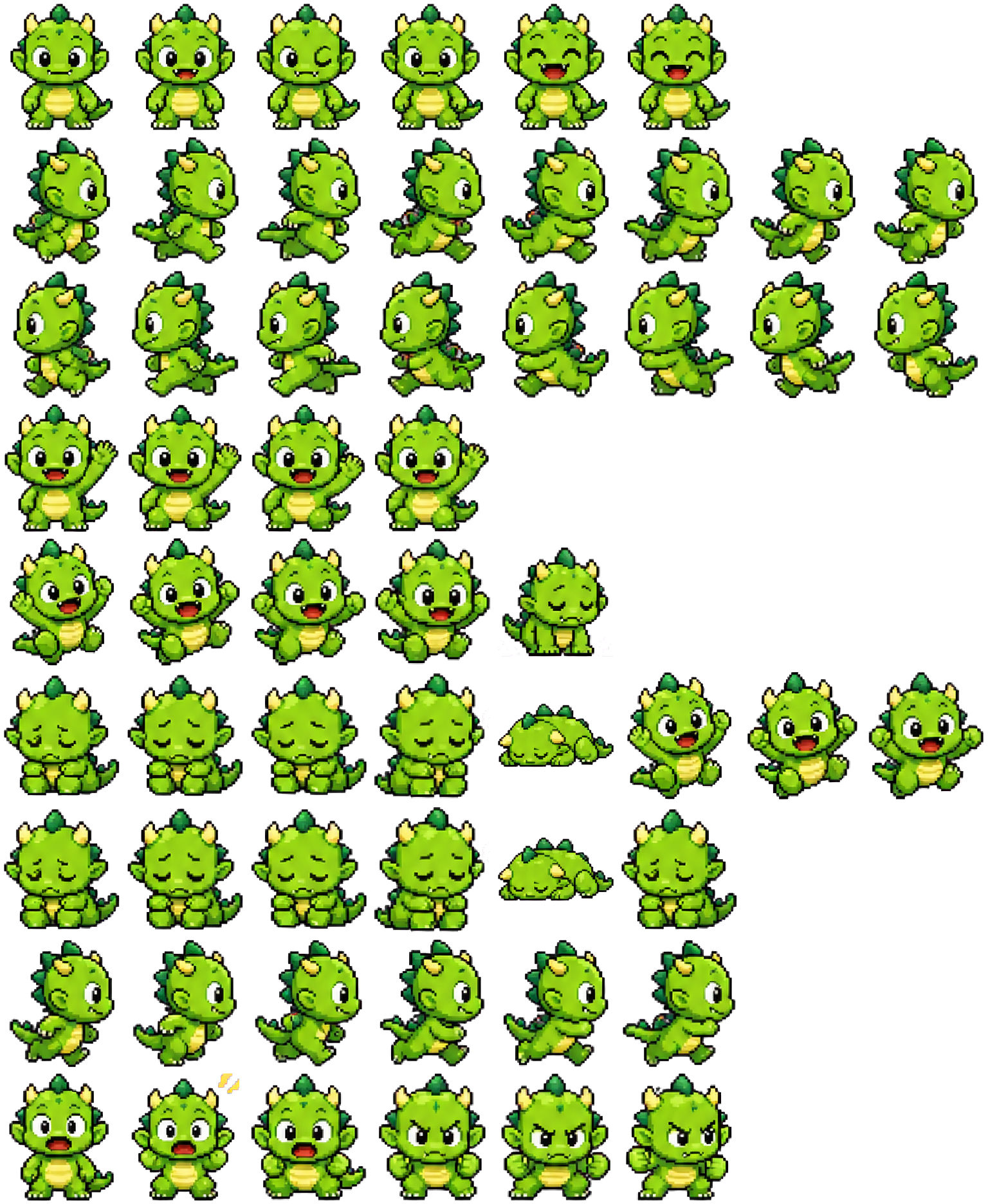 Green Monster spritesheet preview