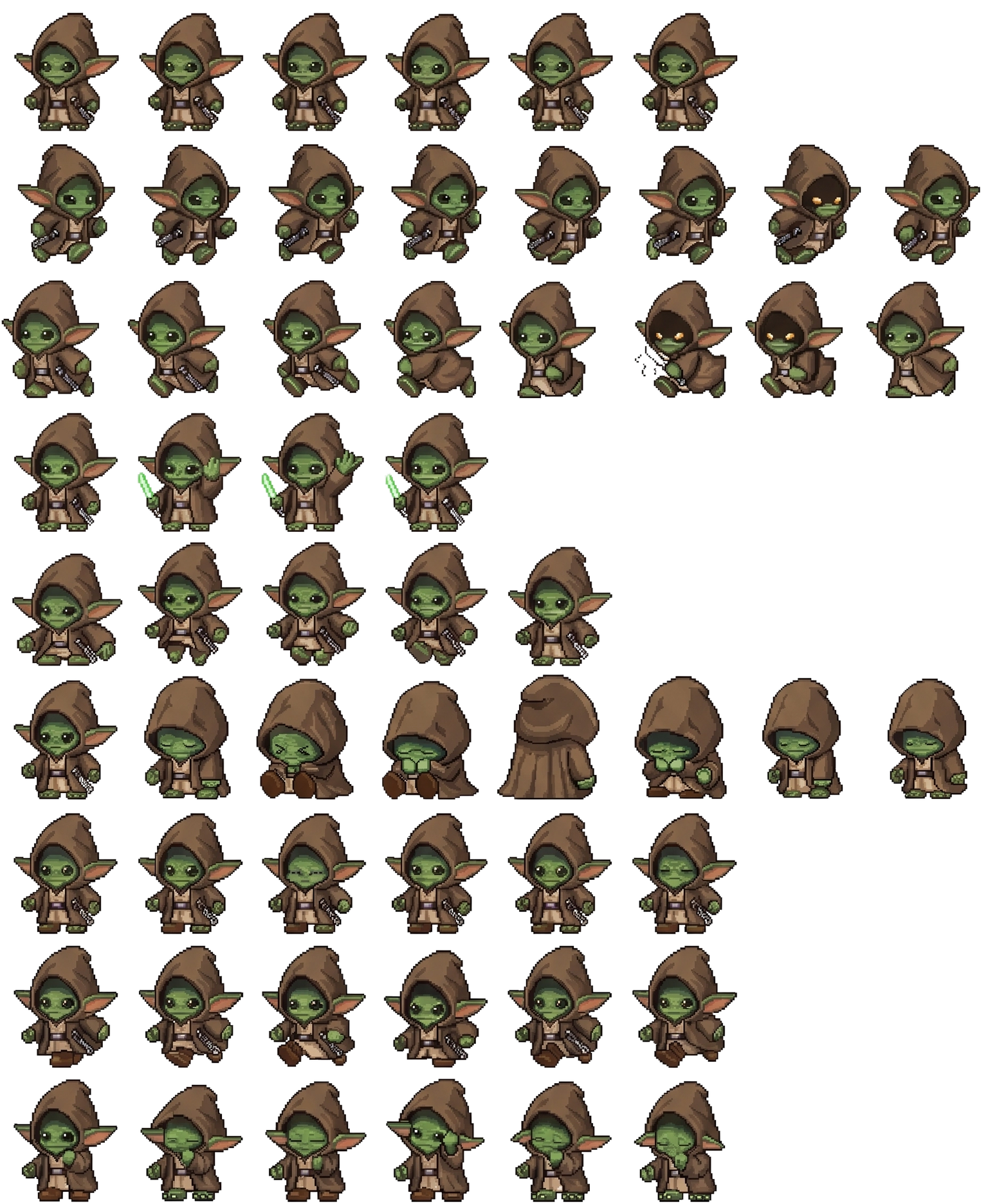 Grogu Jedi spritesheet preview