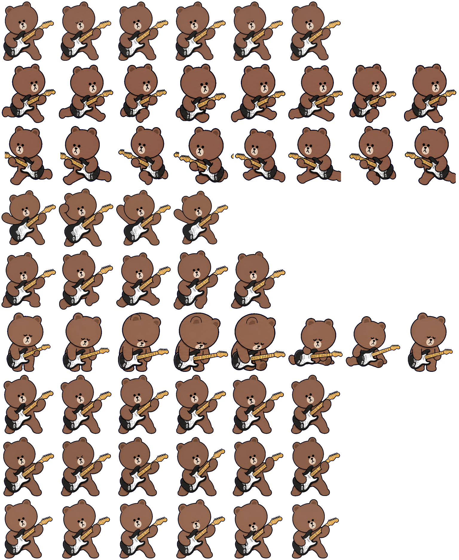 Guitar Brown Bear animated desktop pet preview for Codex Pet