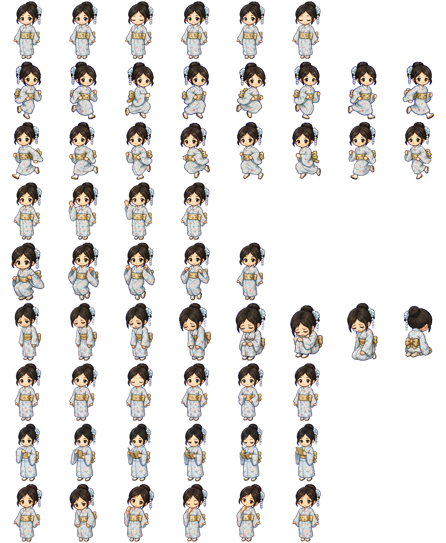 Hana v2 spritesheet preview