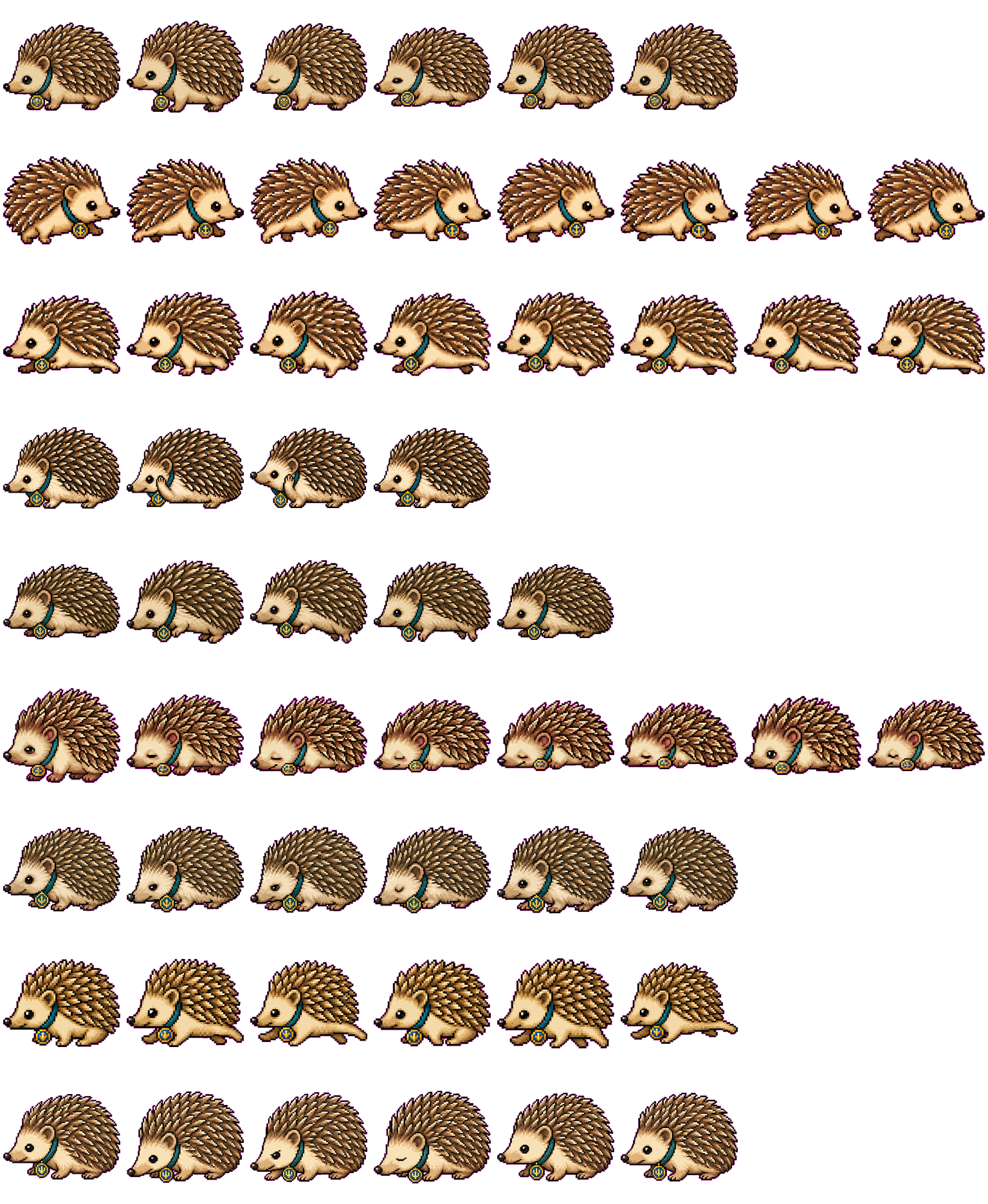 Hedgehog spritesheet preview