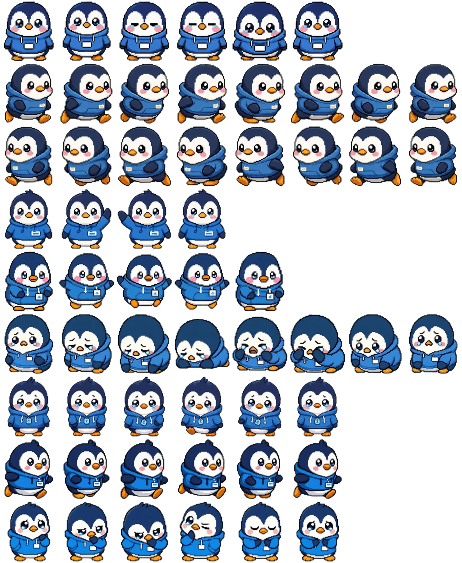 Hoodie Penguin spritesheet preview