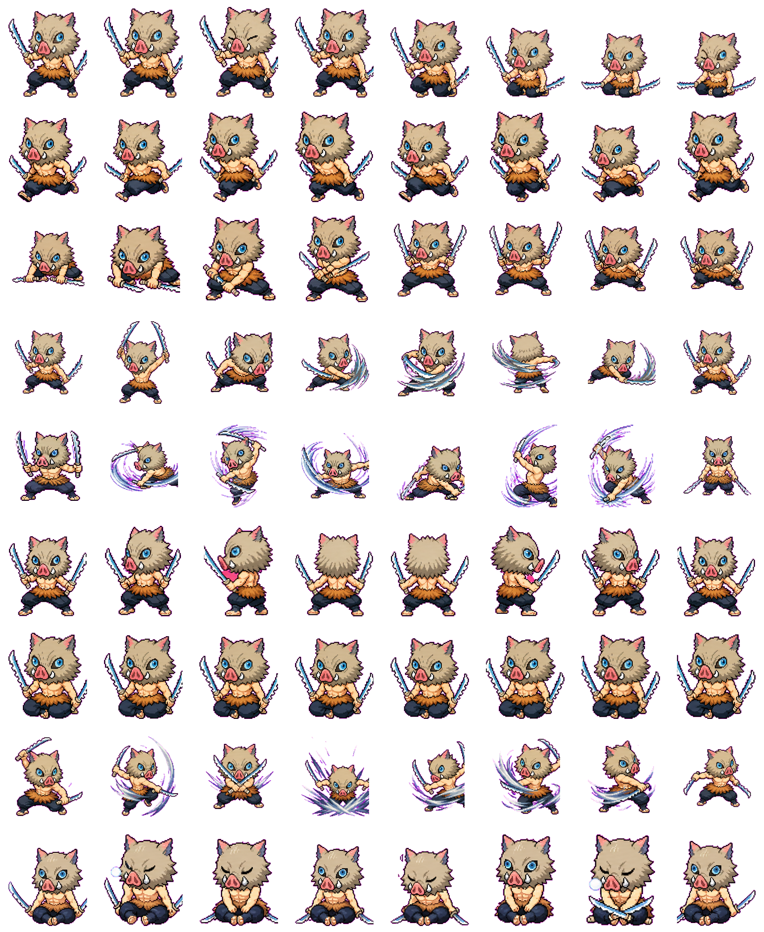 伊之助 Q版 丰富动作 Codex Pet 动态桌面宠物预览图