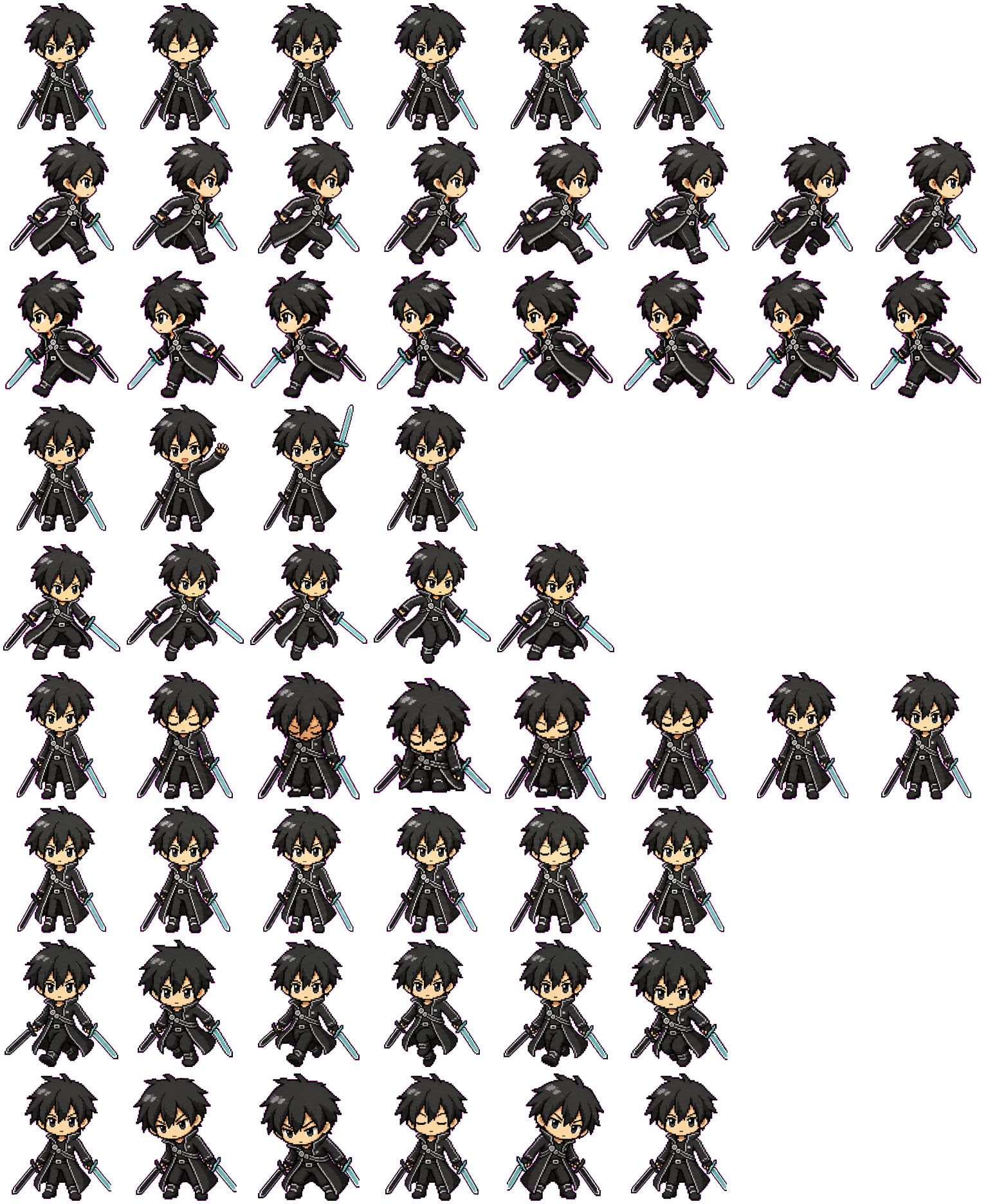 Kirito spritesheet preview