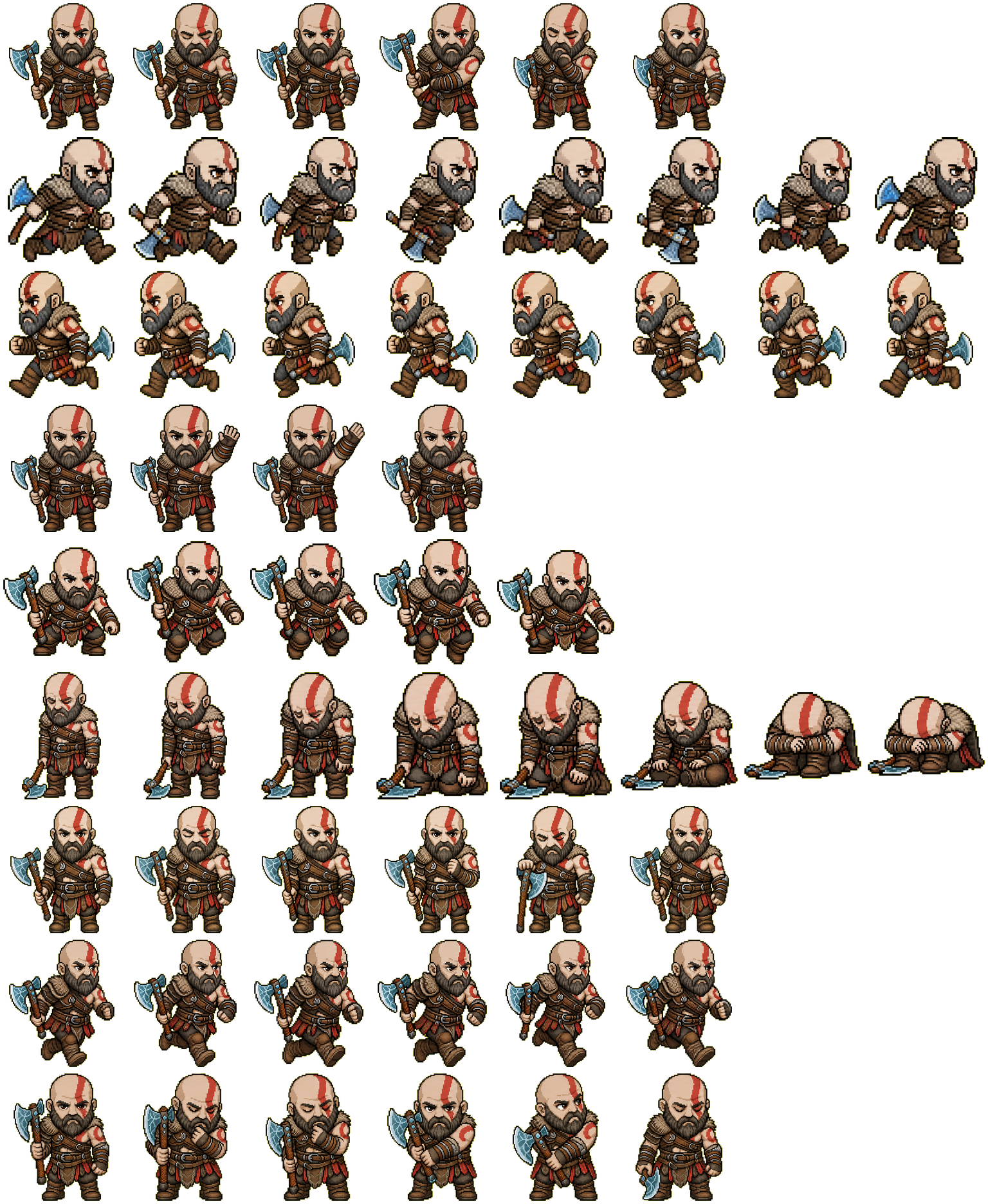 Kratos Norse spritesheet preview