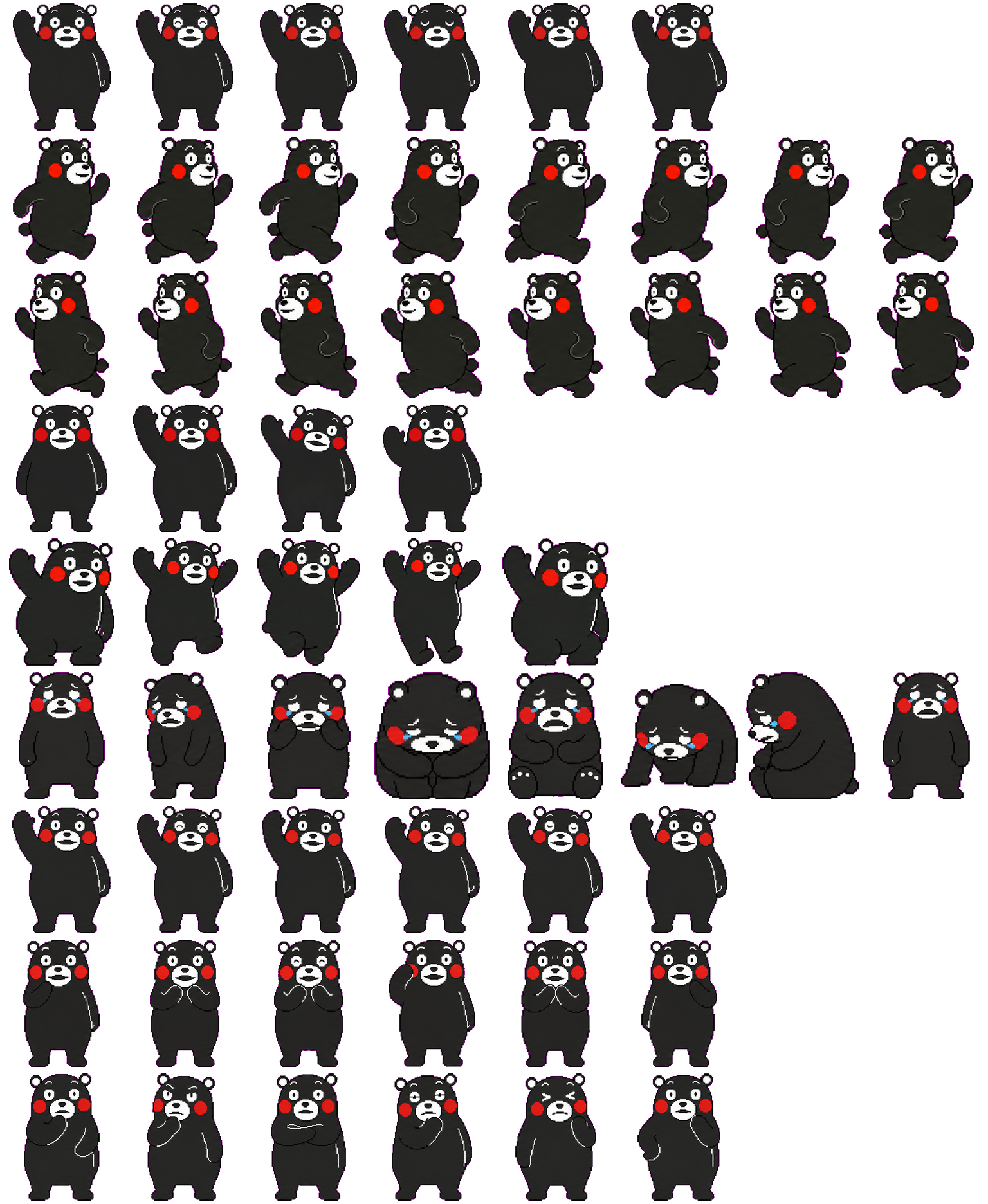 Kumamon spritesheet preview