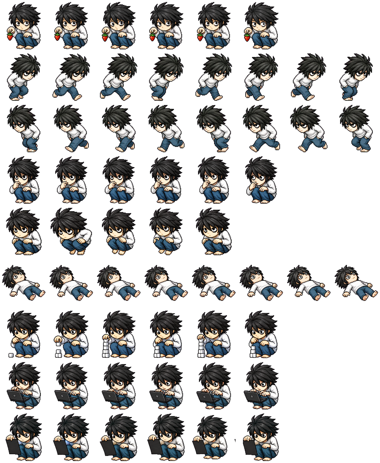 L Lawliet spritesheet preview