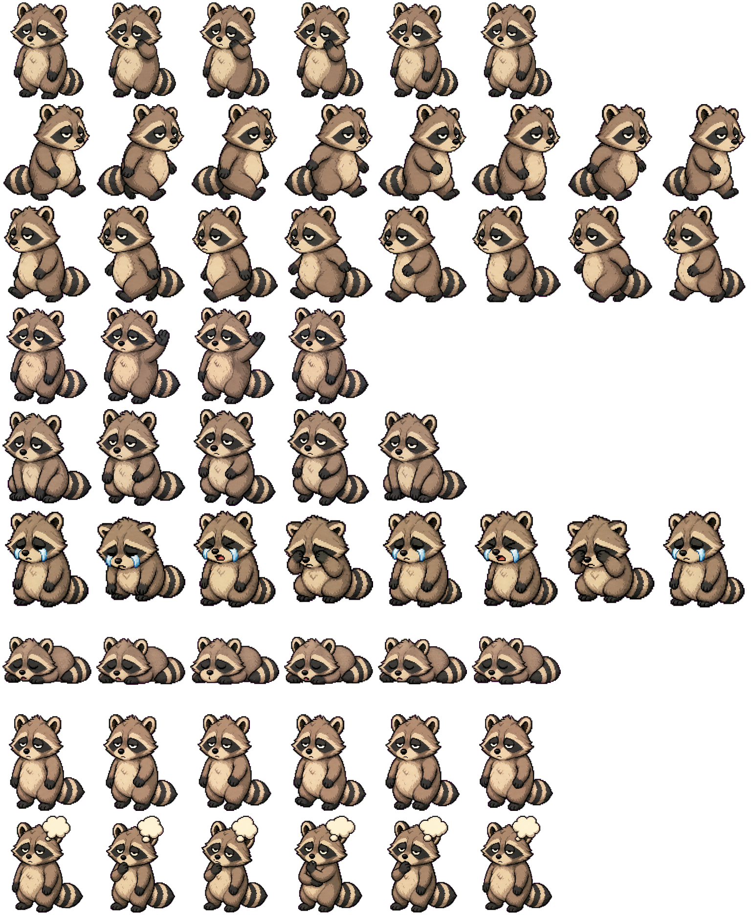 Lazy Raccoon animated desktop pet preview for Codex Pet